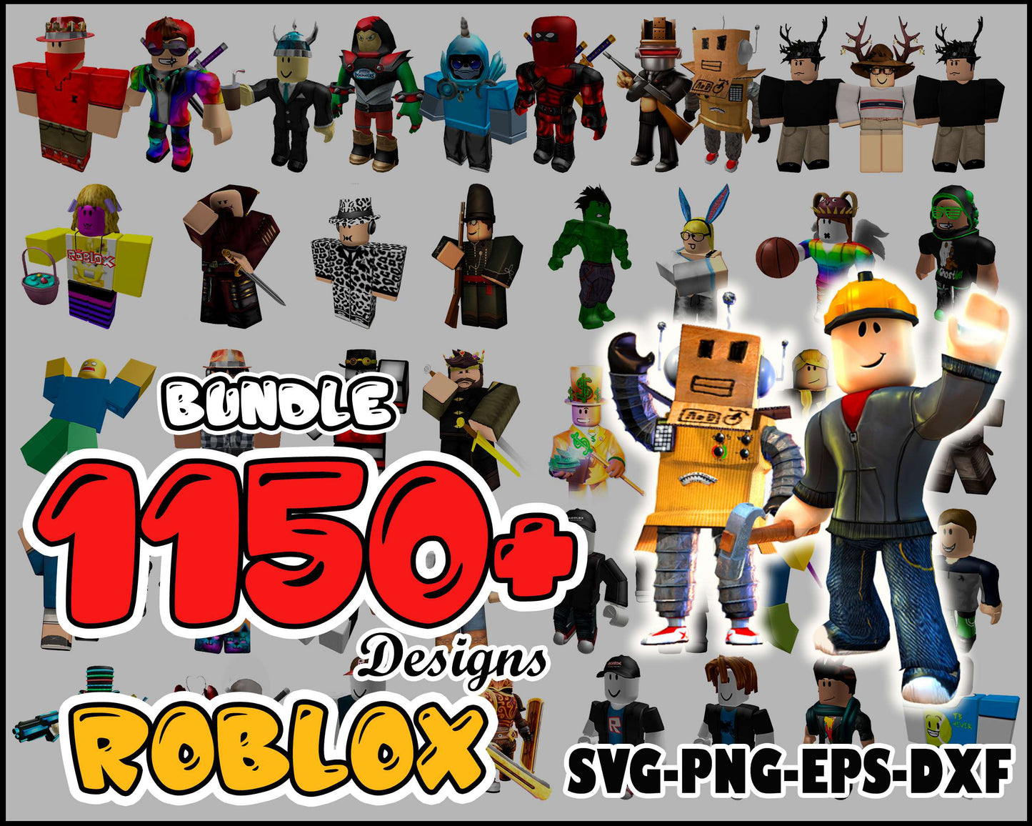 Roblox character design bundle svg, roblox character svg