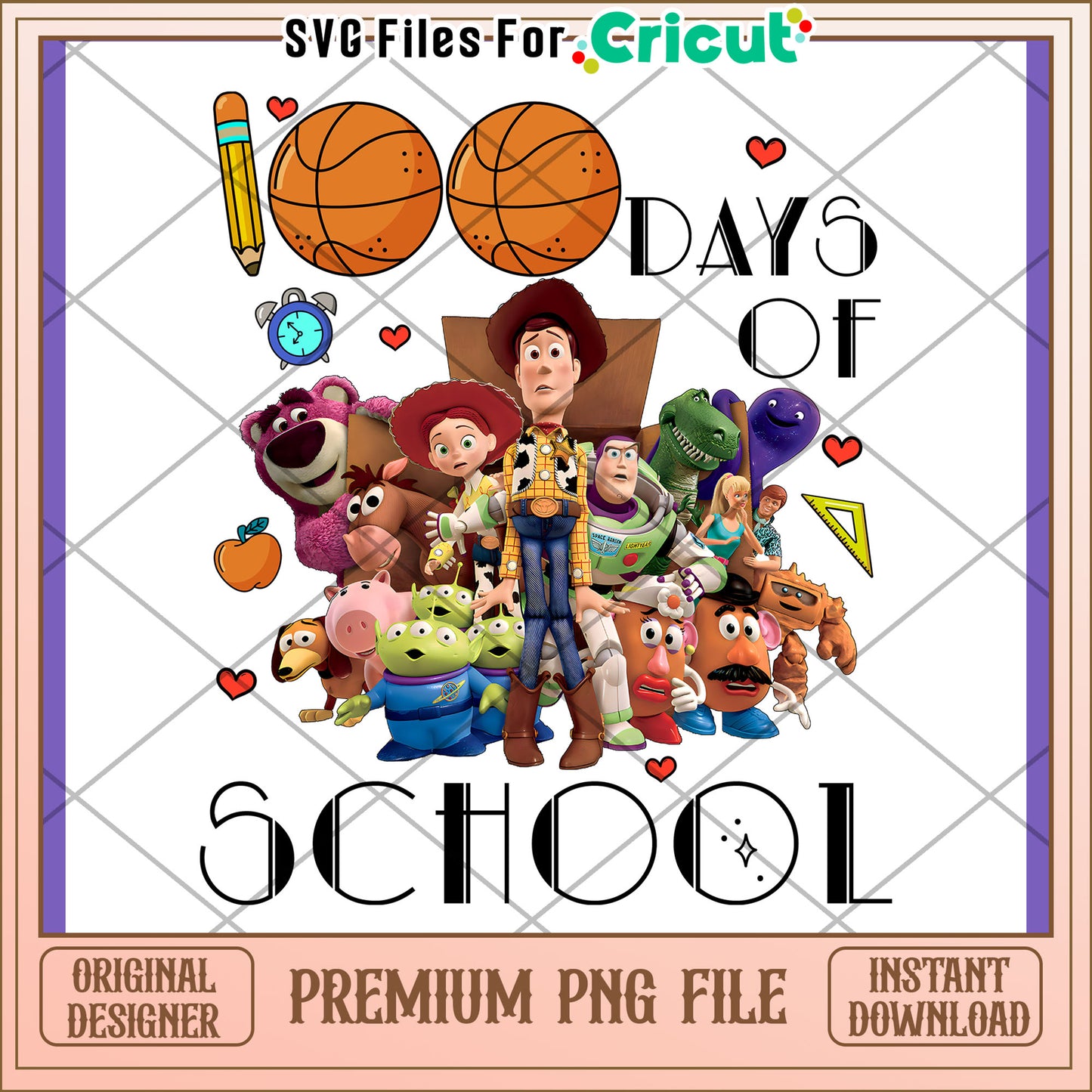 100 Days of School Character PNG Design Download