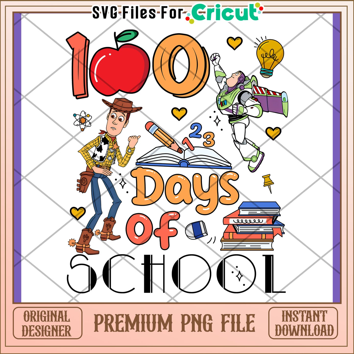 100 Days of School Fun PNG Design Download