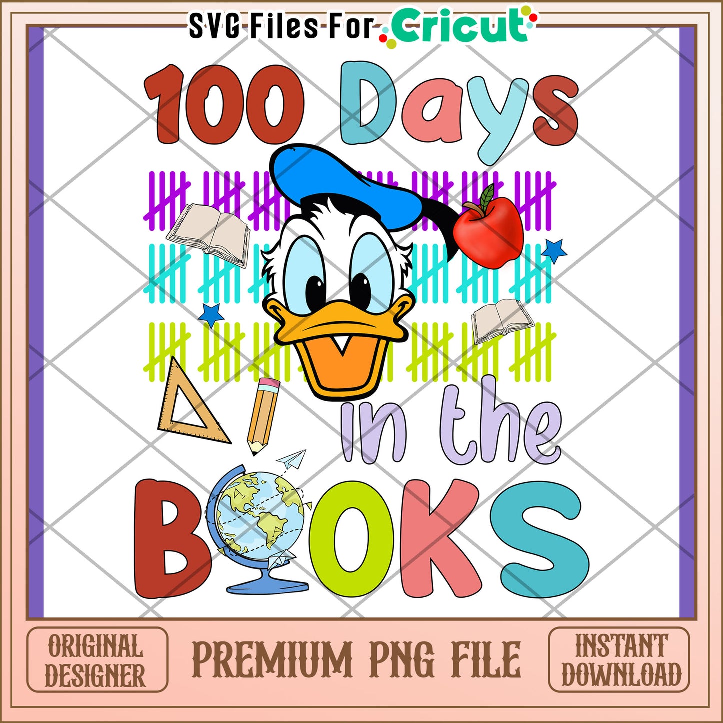 100 Days of School PNG Design