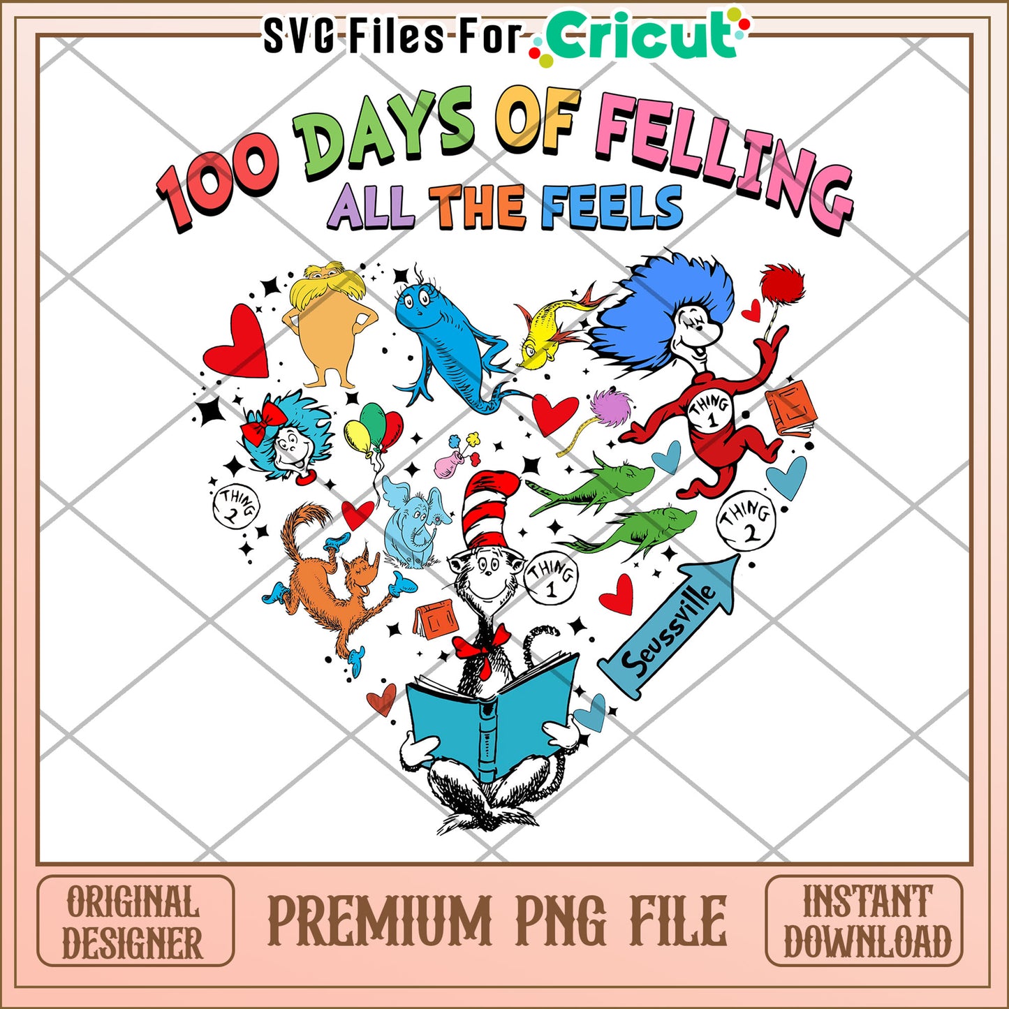 100 Days of School Seuss PNG