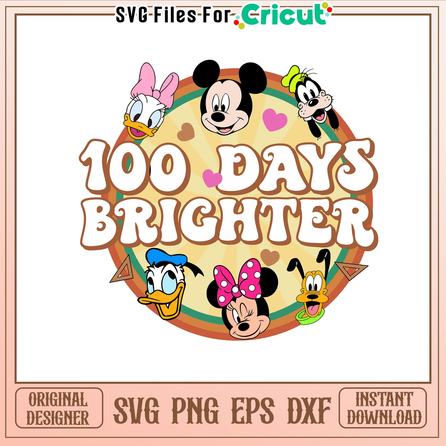 100 days brighter svg, school friends svg, disney school svg