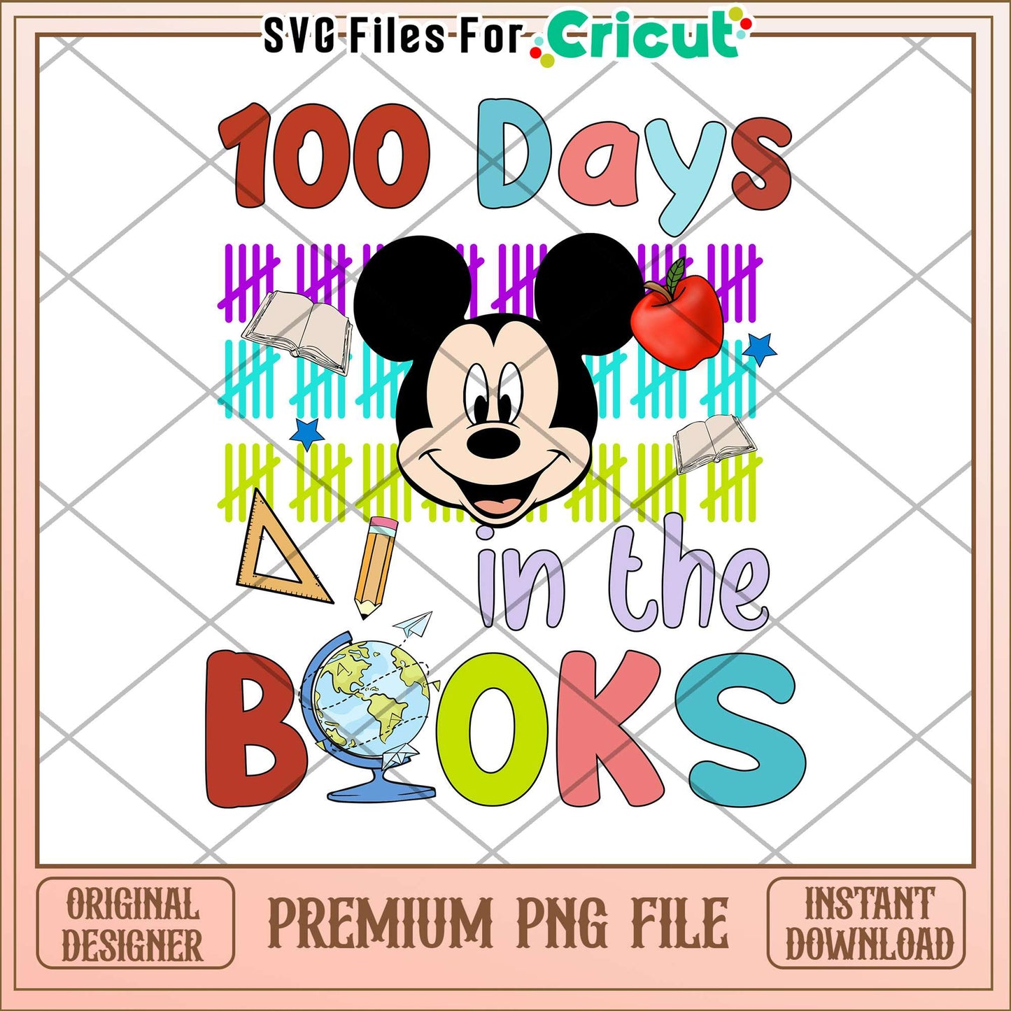 100 days in the book png, mickey mouse png, disney school png