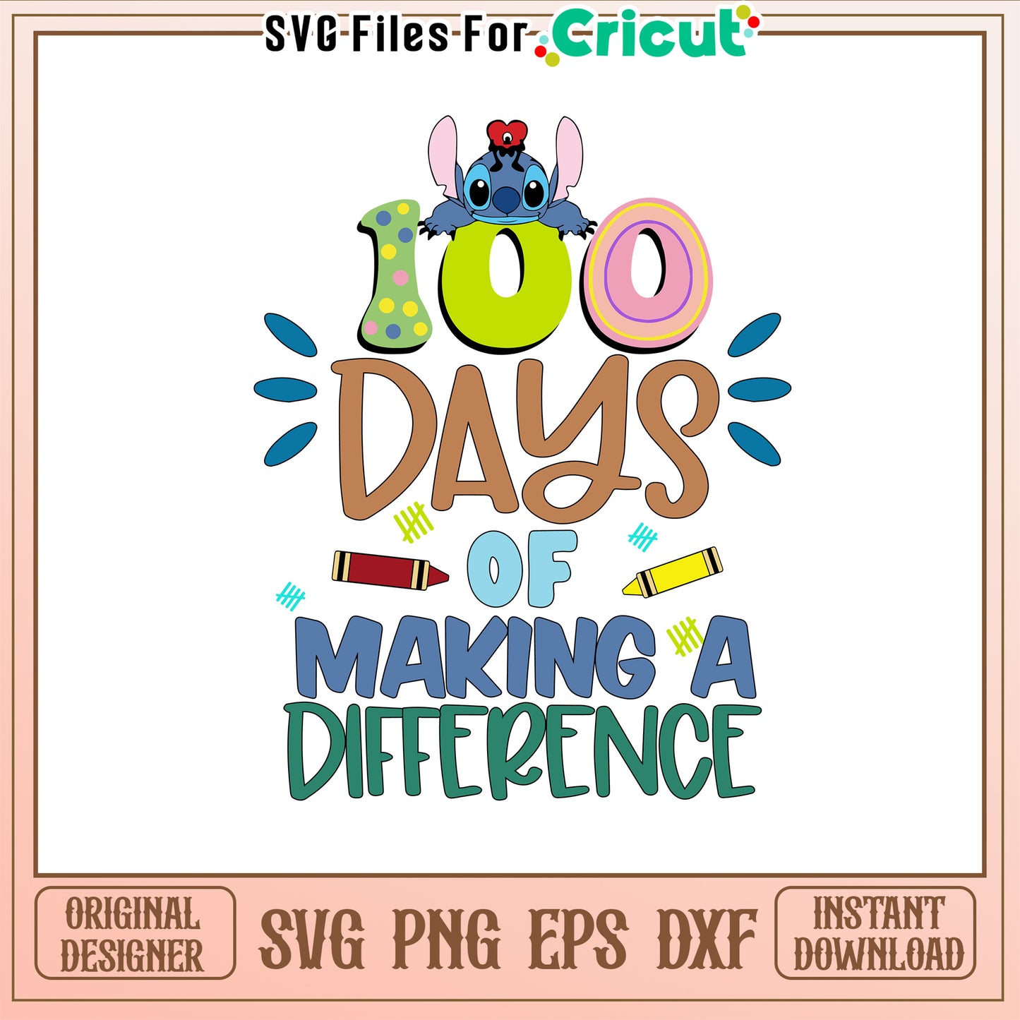 100 days of making a different svg, stitch and heart svg