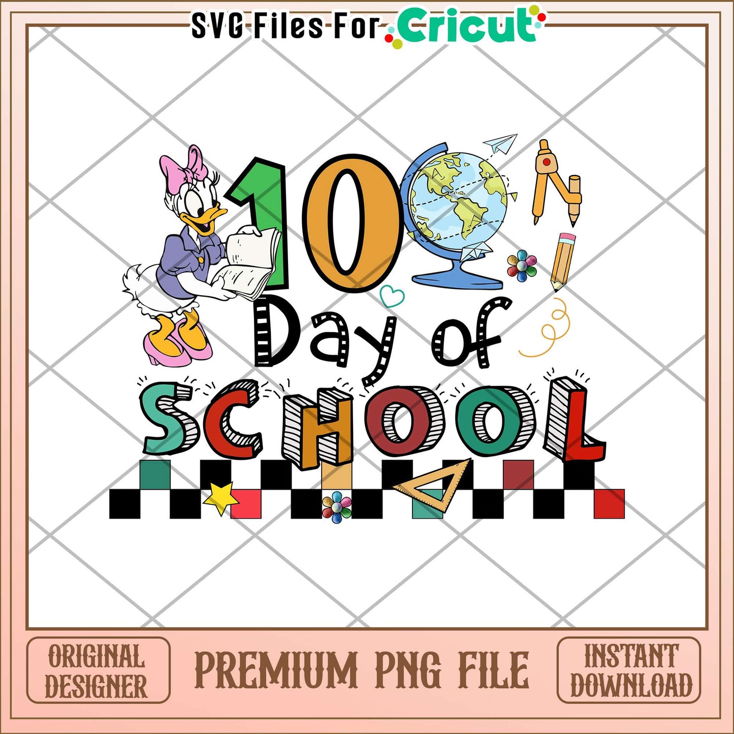 100 days of school daisy png, National geographic globe png