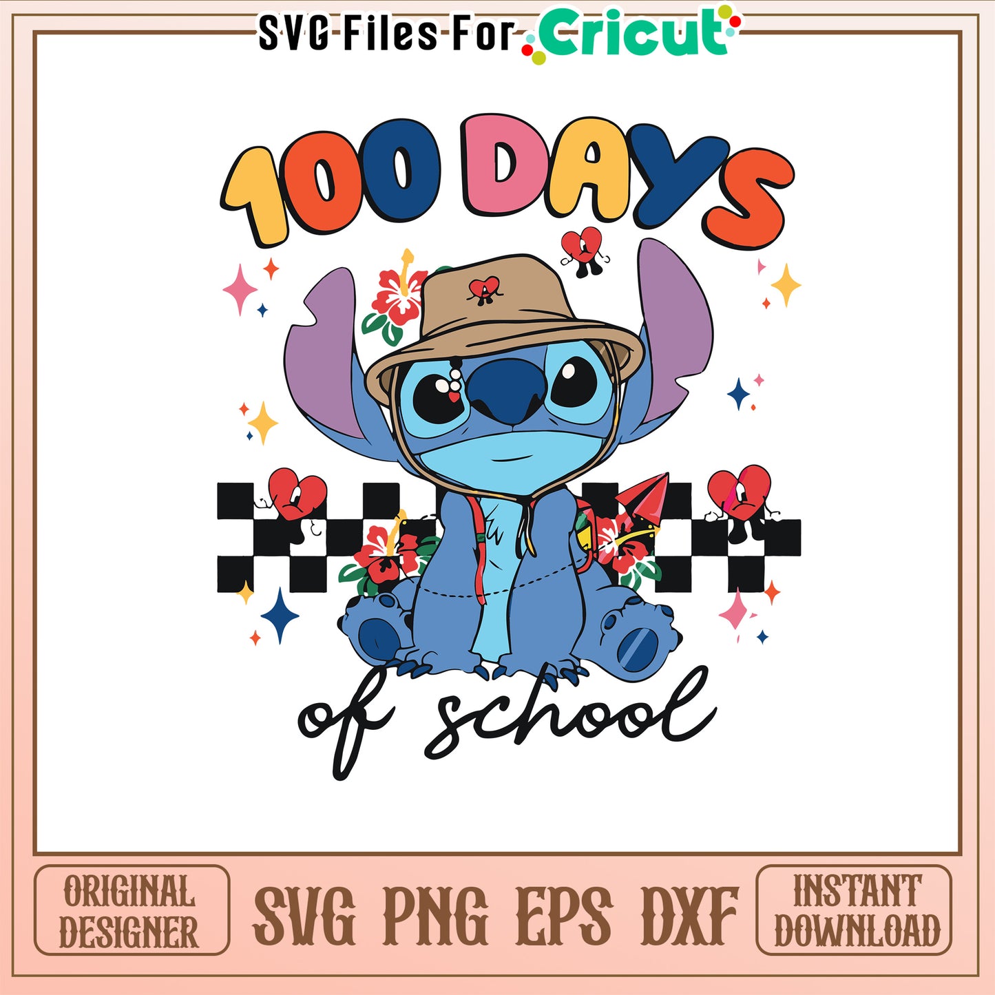 100 days of school svg, stitch school svg, disney school svg