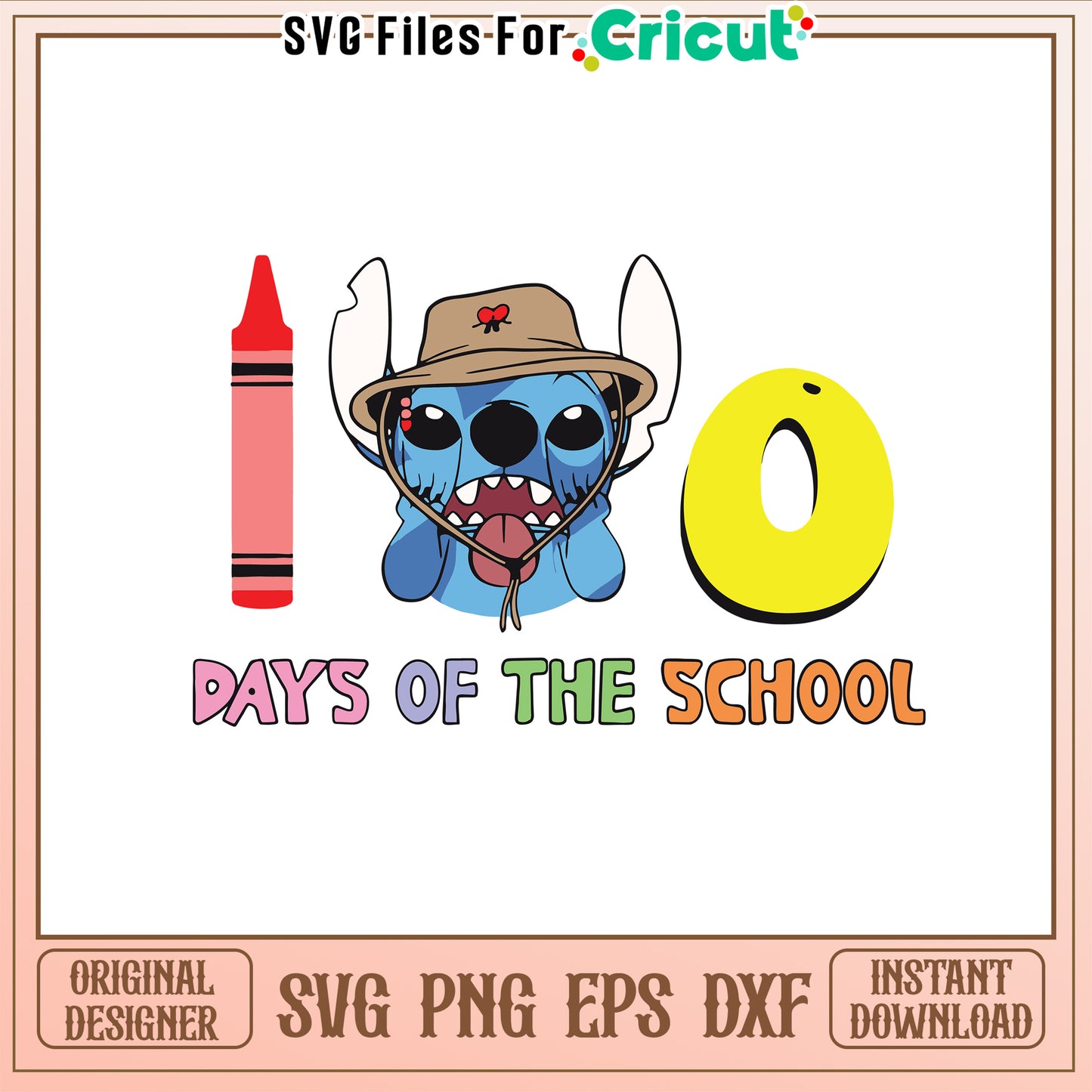 100 days of the school svg, stitch horror face svg, school svg