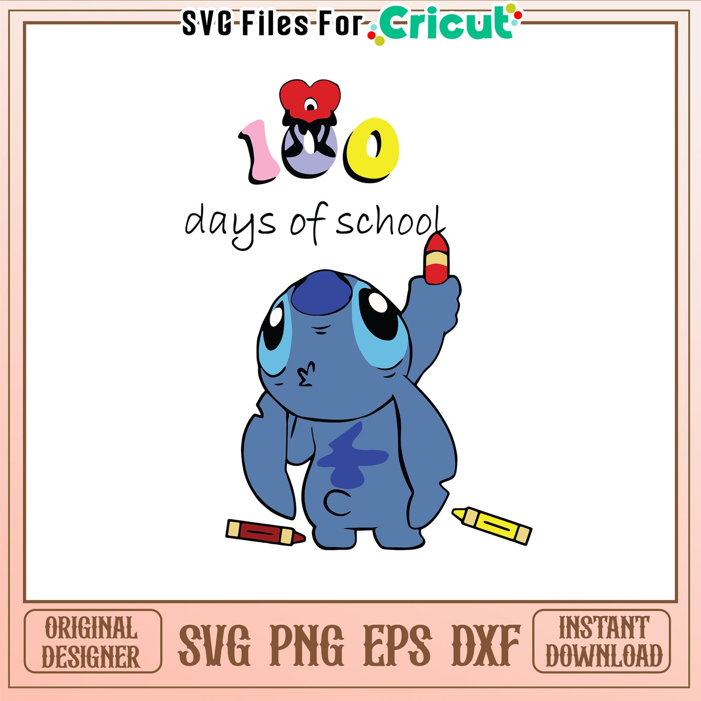 100 days of the school svg, stitch horror face svg, school svg (2)
