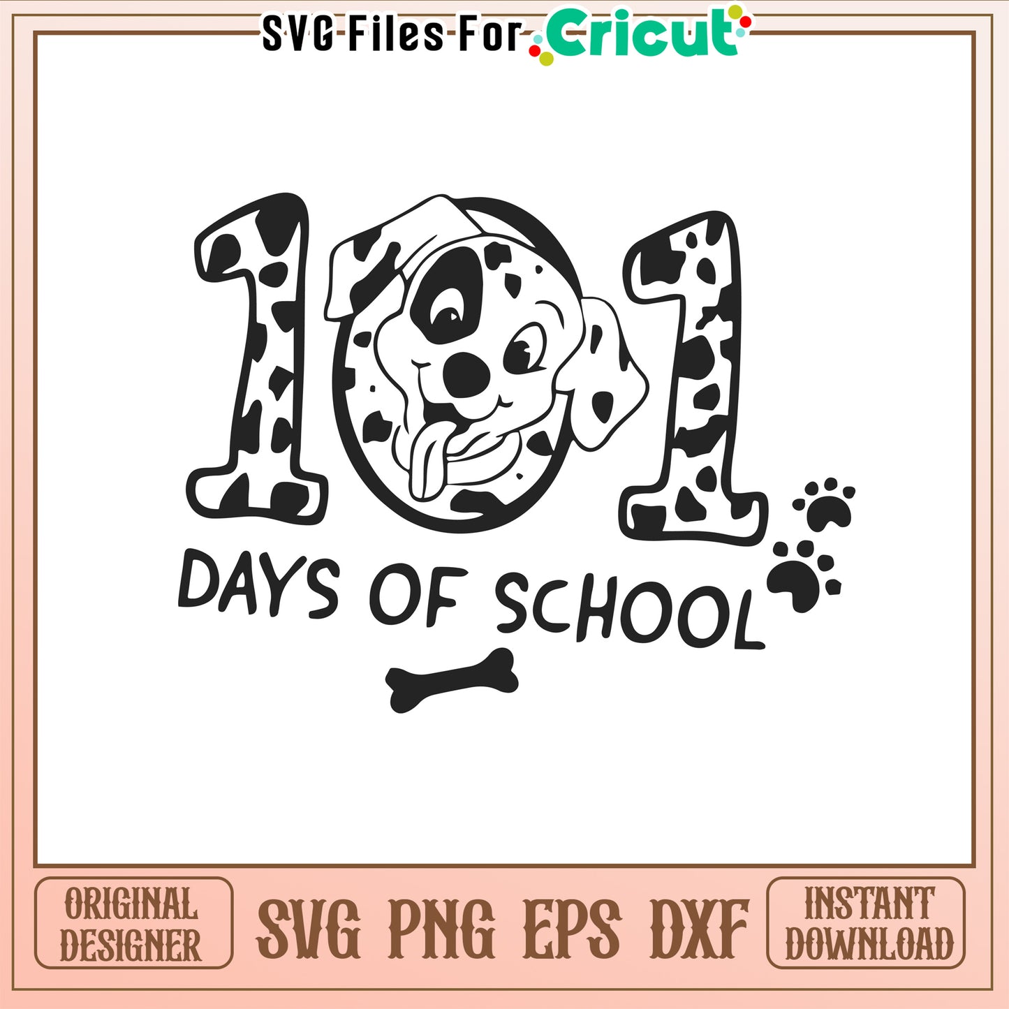 101 days of school svg, One Hundred and One Dalmatians svg