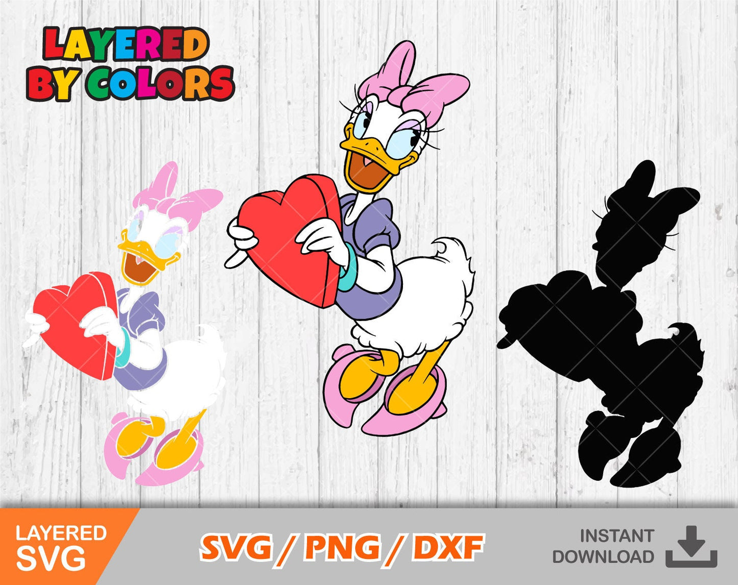 Daisy Duck Valentine's Day SVG Bundle