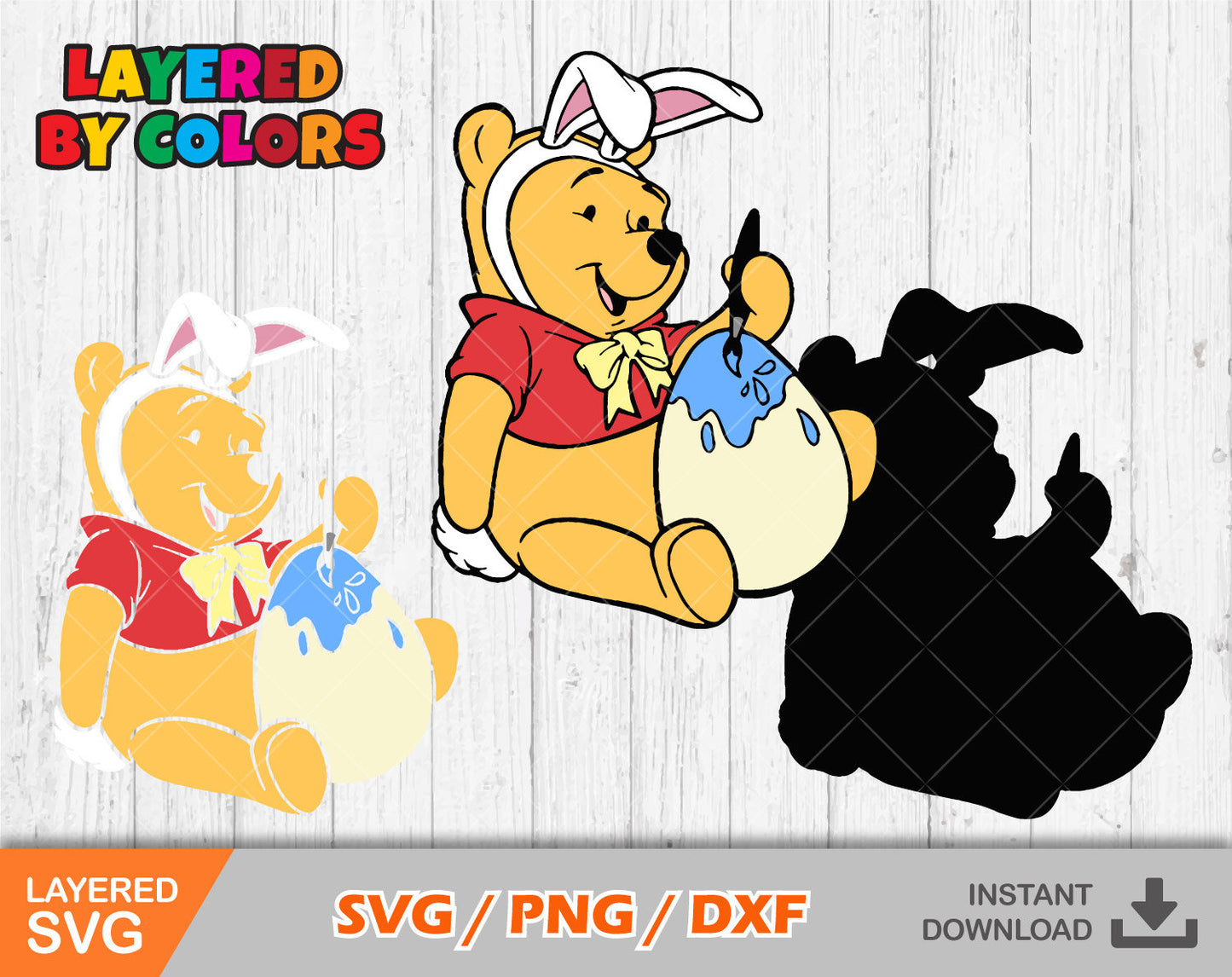 Pooh Easter svg clipart Bundle