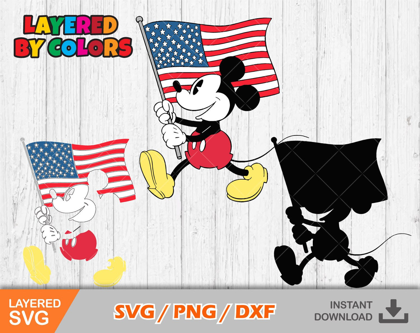 Mickey 4th of July clipart SVG Bundle