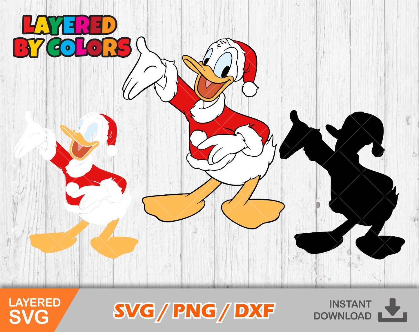Donald duck Christmas Clipart SVG Bundle
