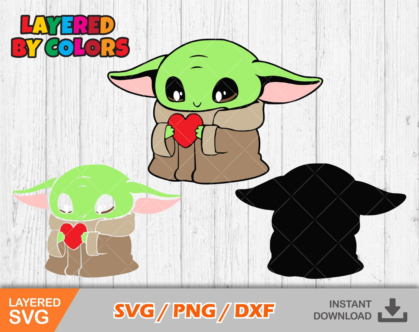 Chibi Baby Yoda Clipart SVG Bundle