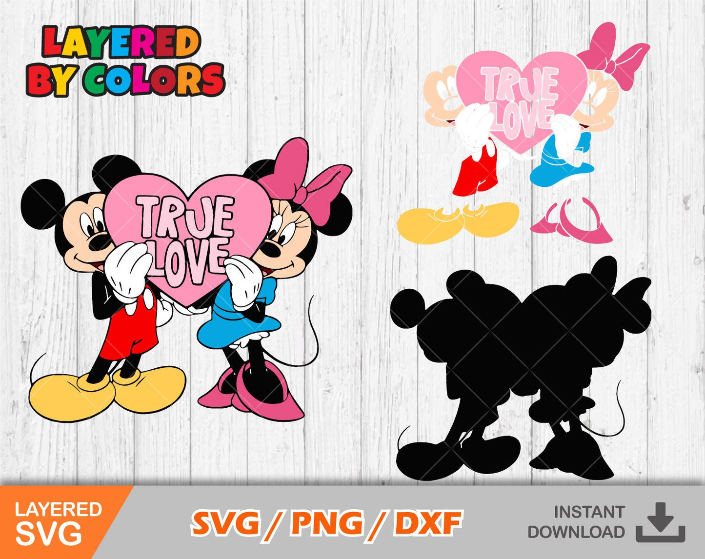 Mickey and Mini Mouse Valentine's Day SVG Bundle