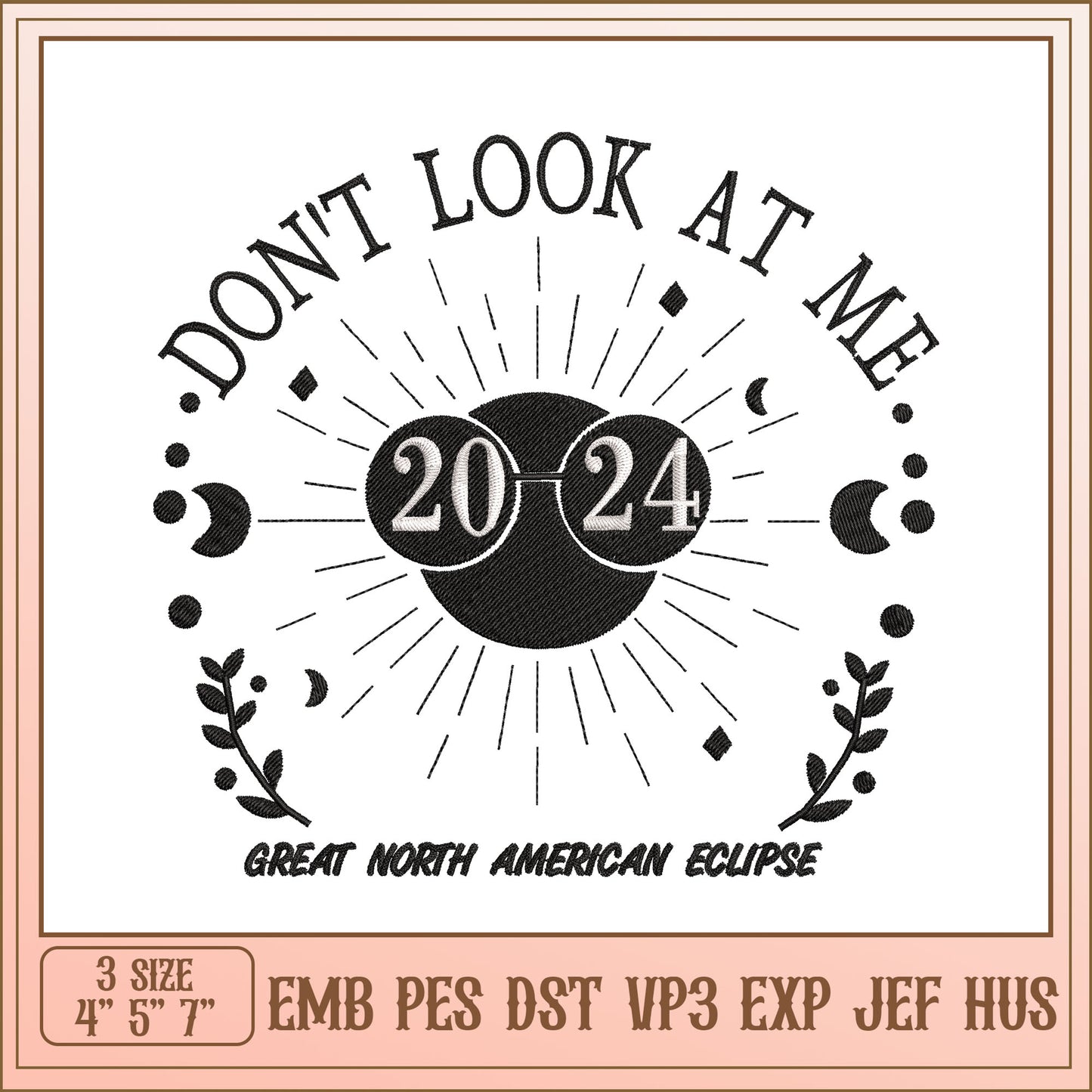2024 Eclipse Embroidery Design