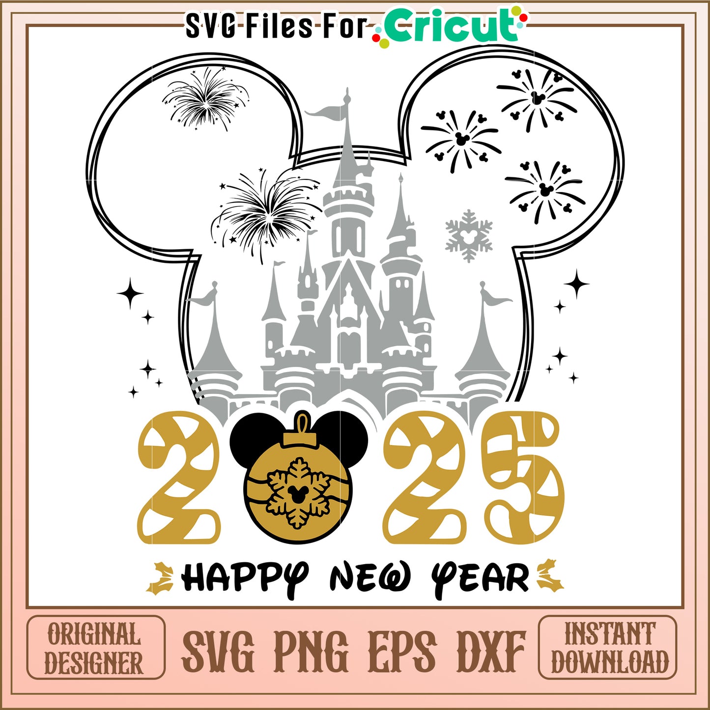 2025 Disney Happy New Year SVG Design