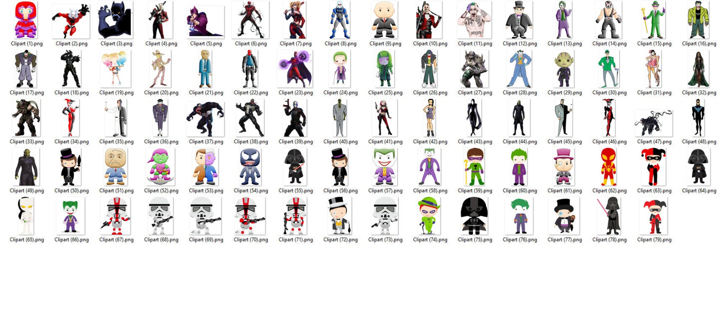Super Villains PNG Clipart bundle