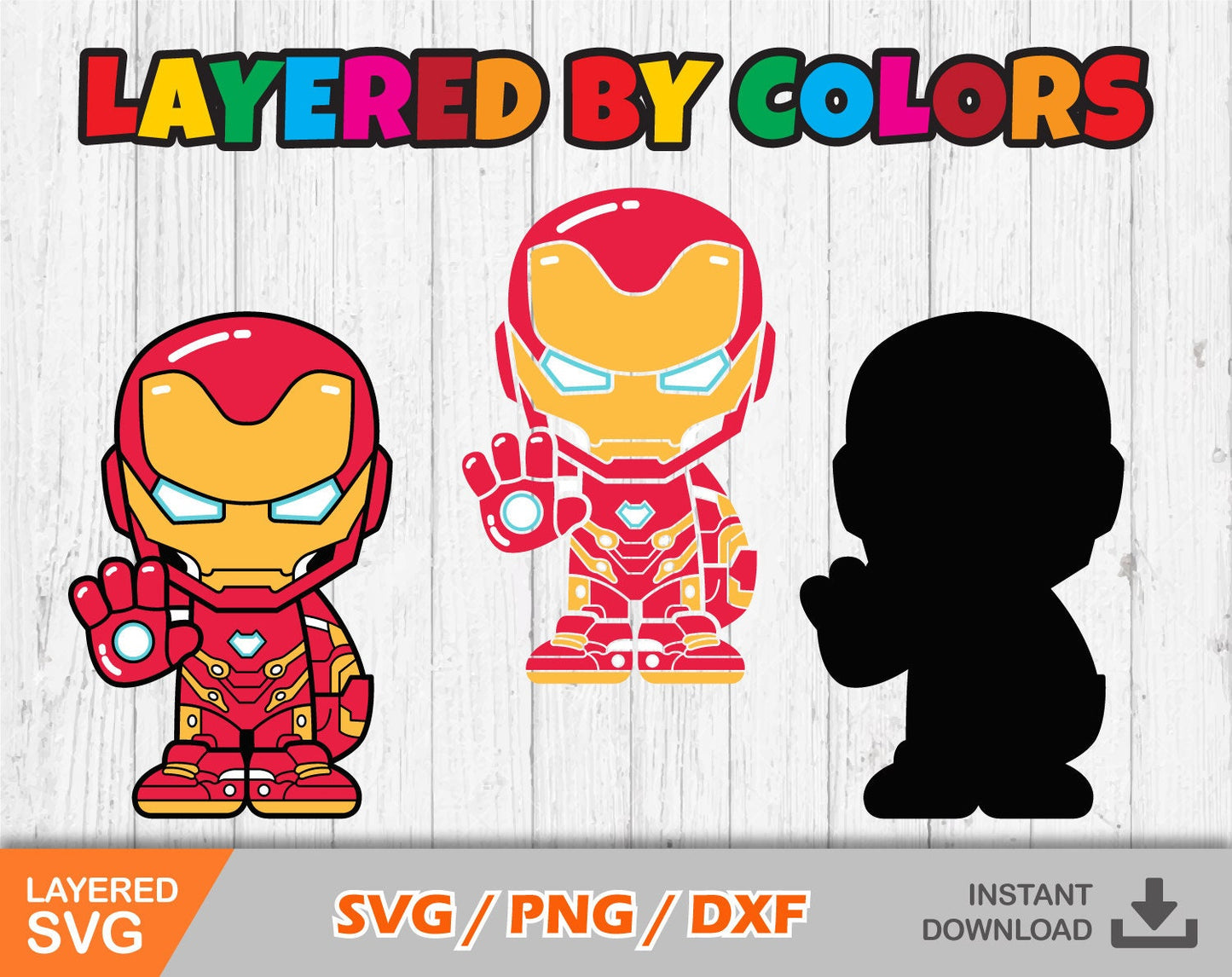 Chibi Superheroes clipart set SVG Bundle