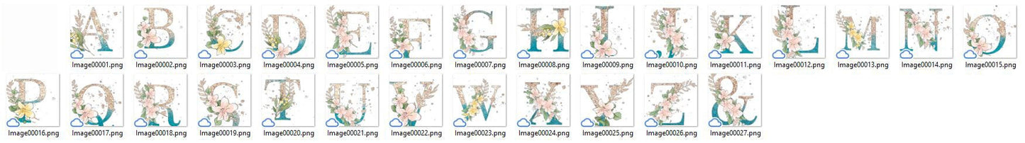 Alphabet Letters PNG Bundle