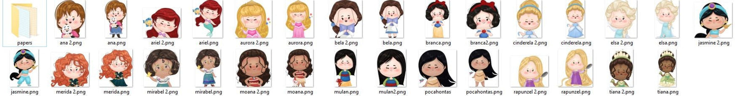 Cute princess mega PNG Bundle