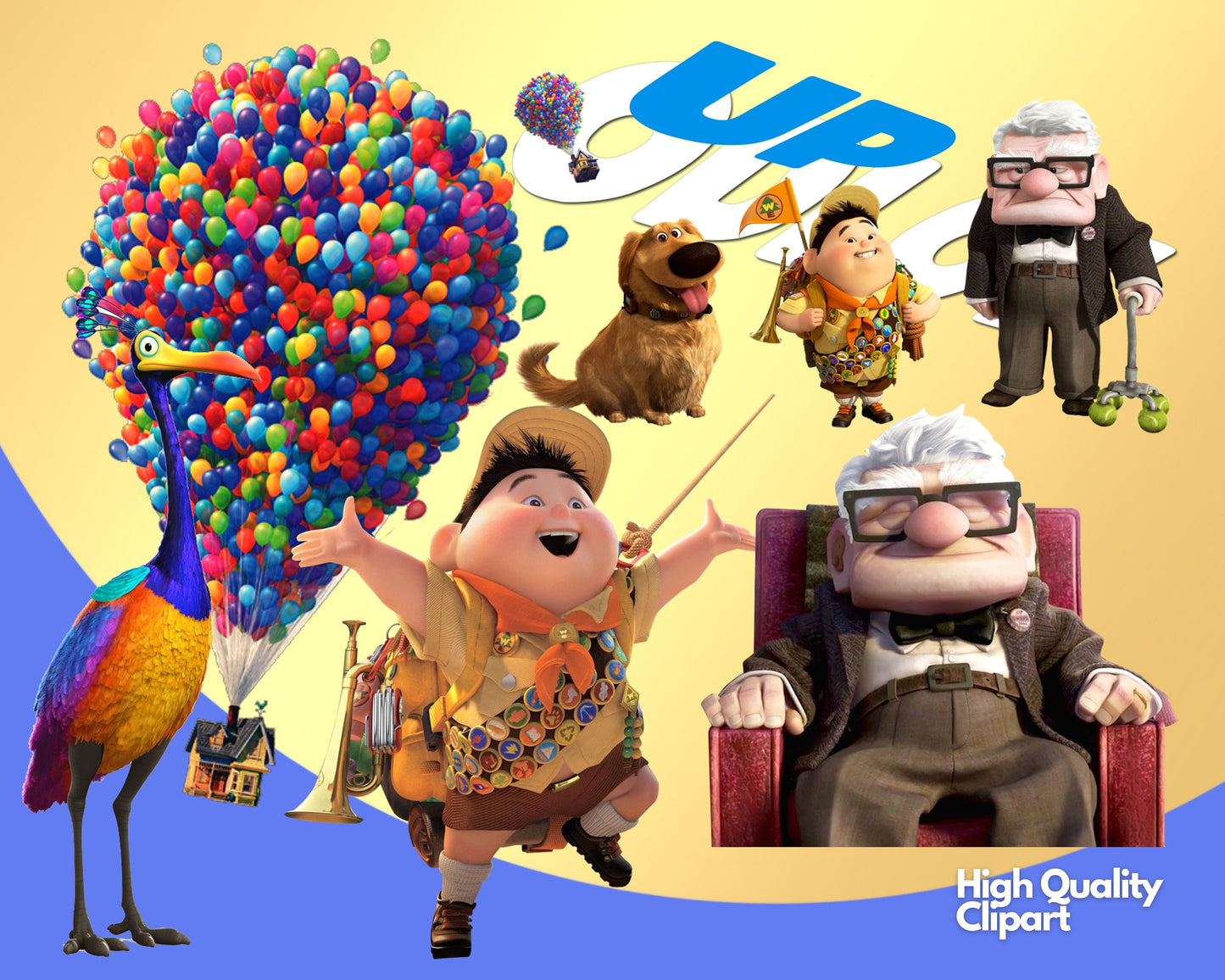 Disney UP Clipart PNG Bundle
