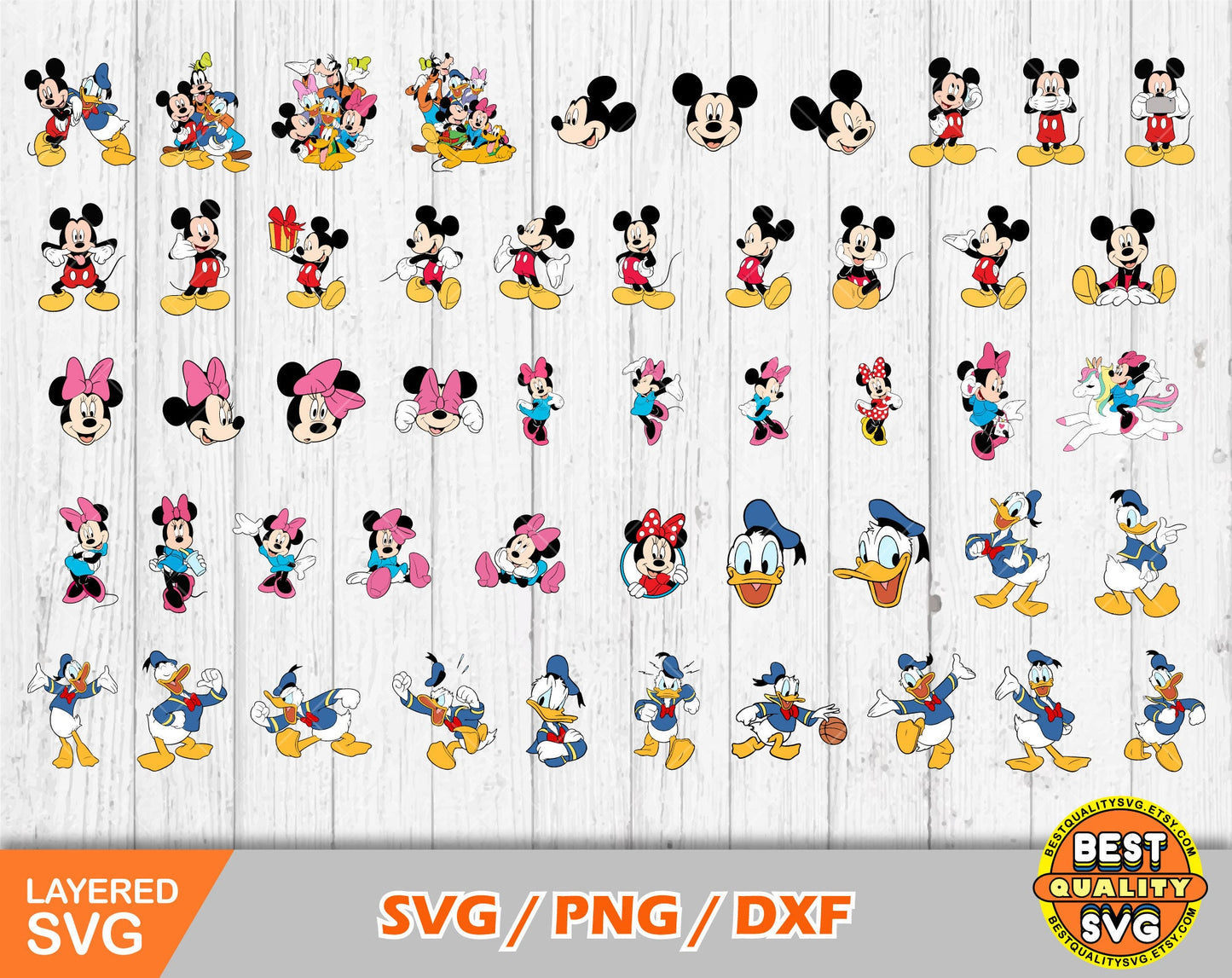 Mickey and friends 100 cliparts SVG Bundle