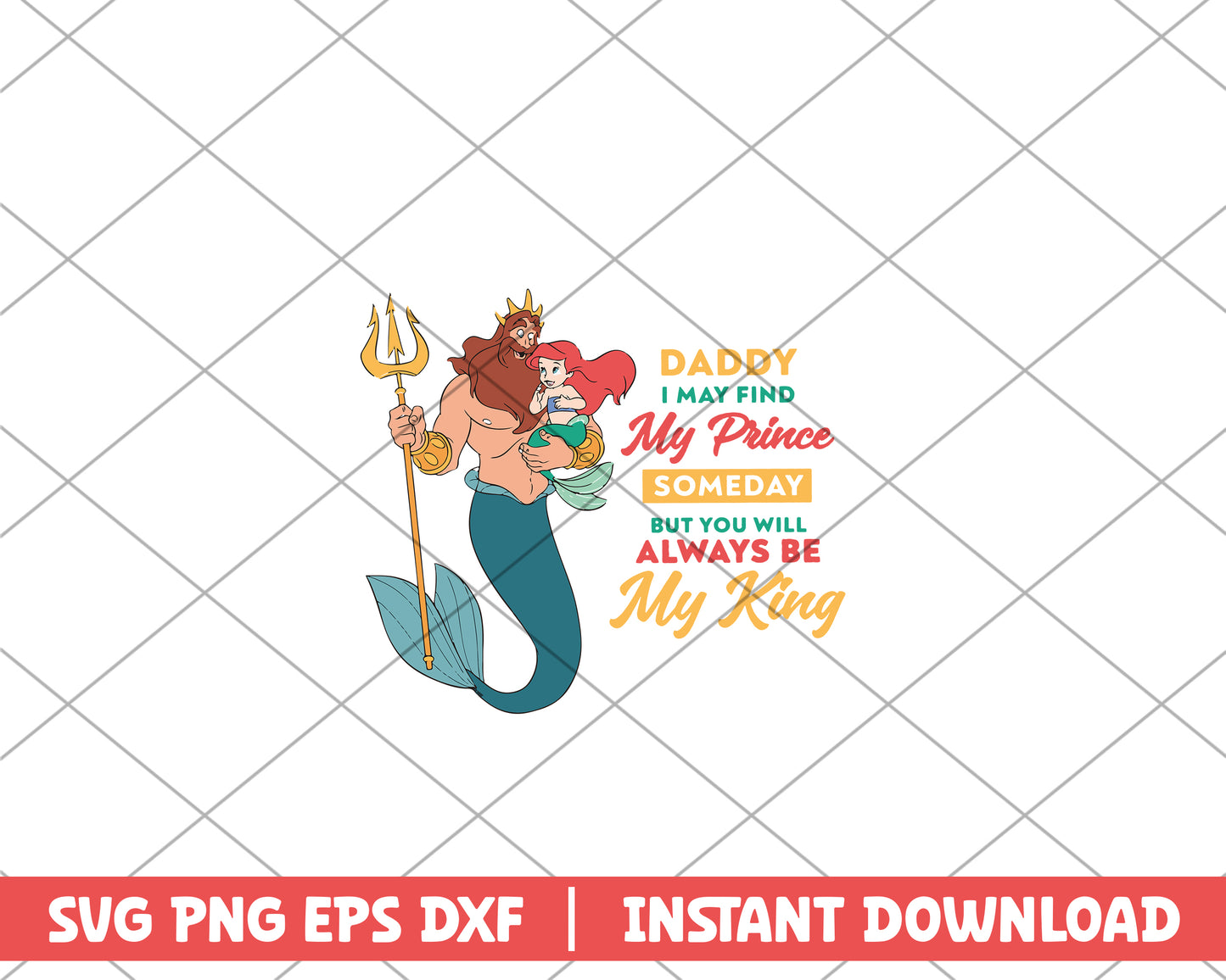 Little Mermaid Ariel's Beginning King Triton svg