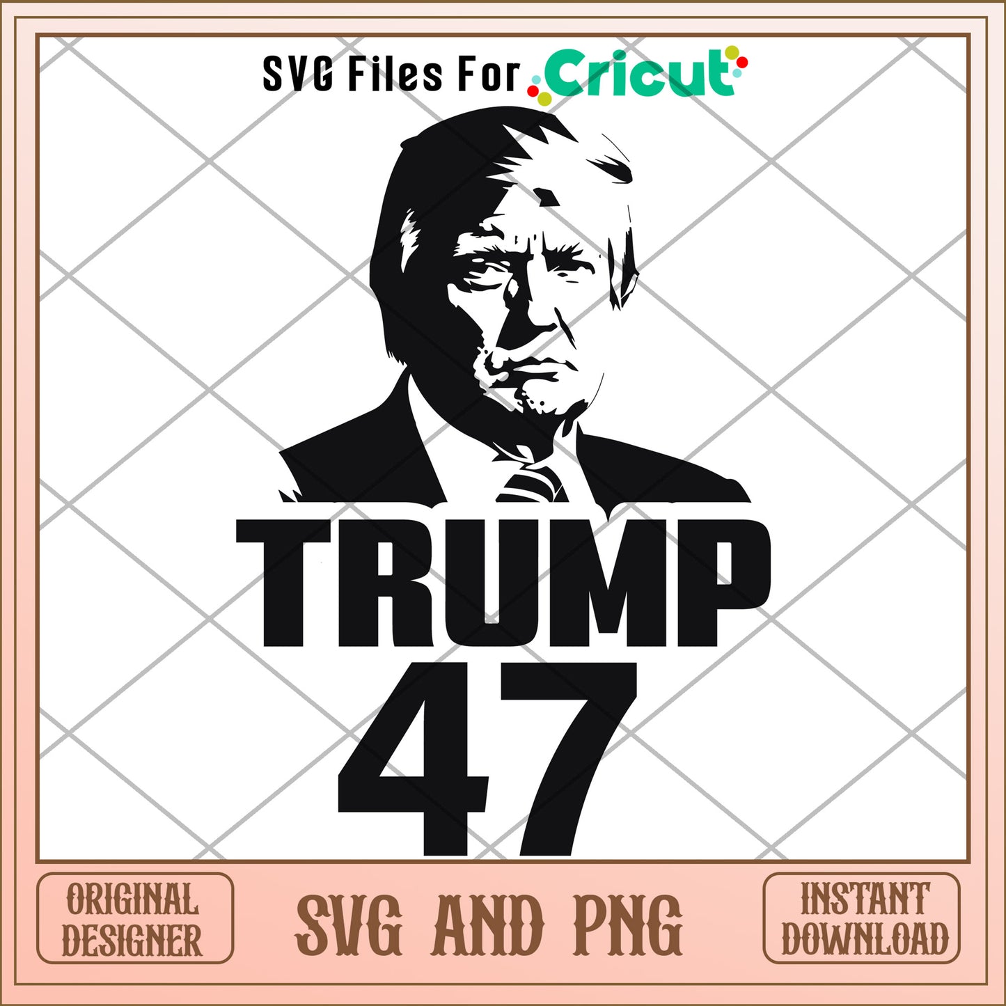Trump president and number 47 SVG