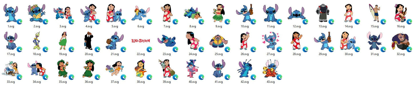 Lilo and Stitch clipart PNG bundle