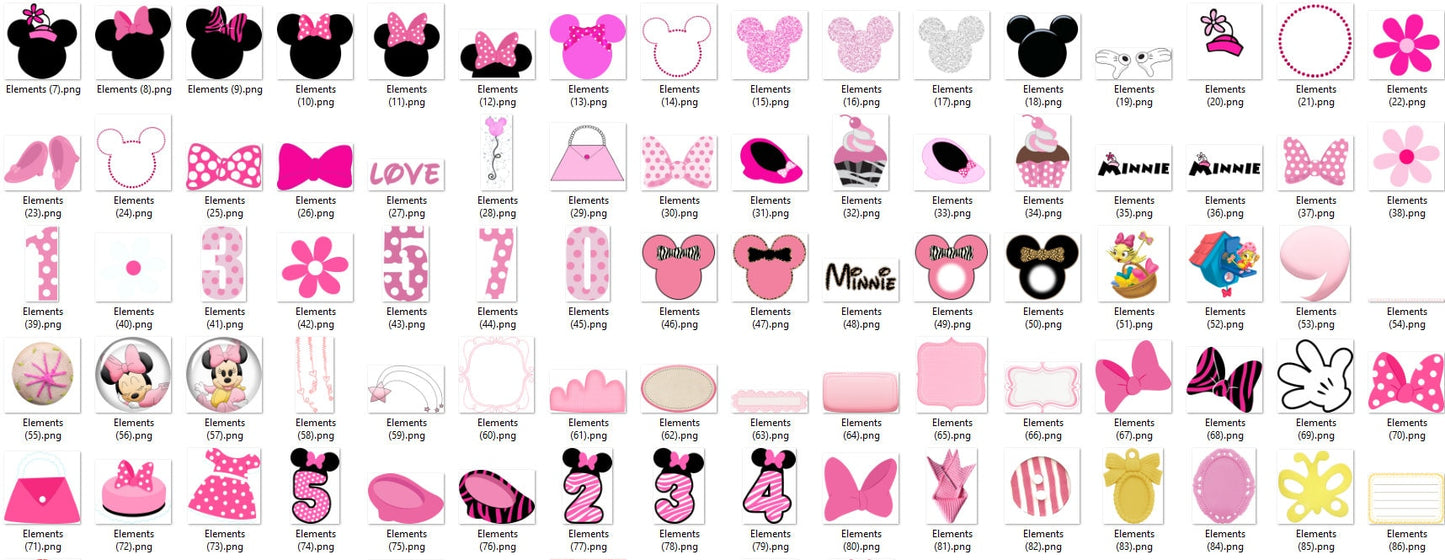 Disney minnie mouse pink SVG Bundle