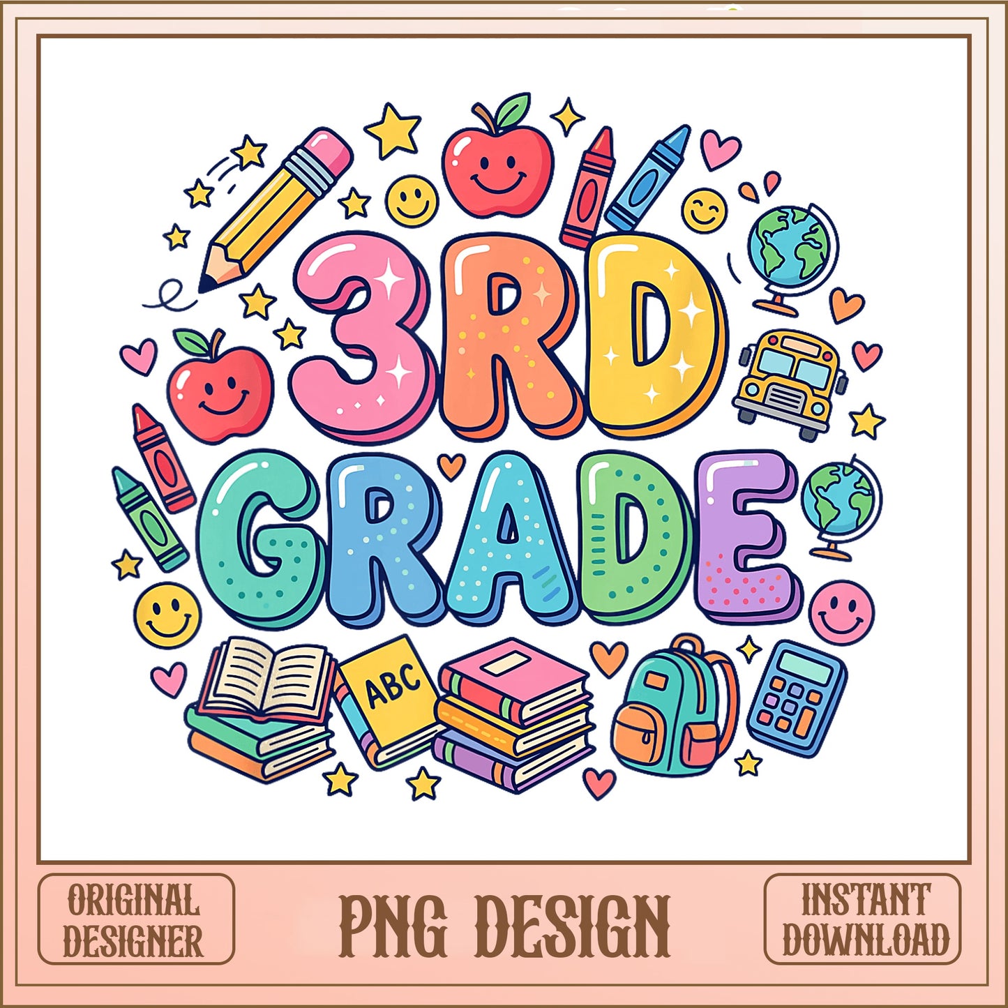 3rd Grade PNG, Back To School PNG, Third Grade Teacher PNG