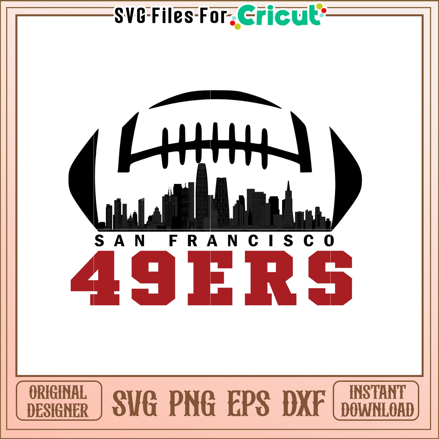 49ers SVG Design City Skyline Sports Art Vector