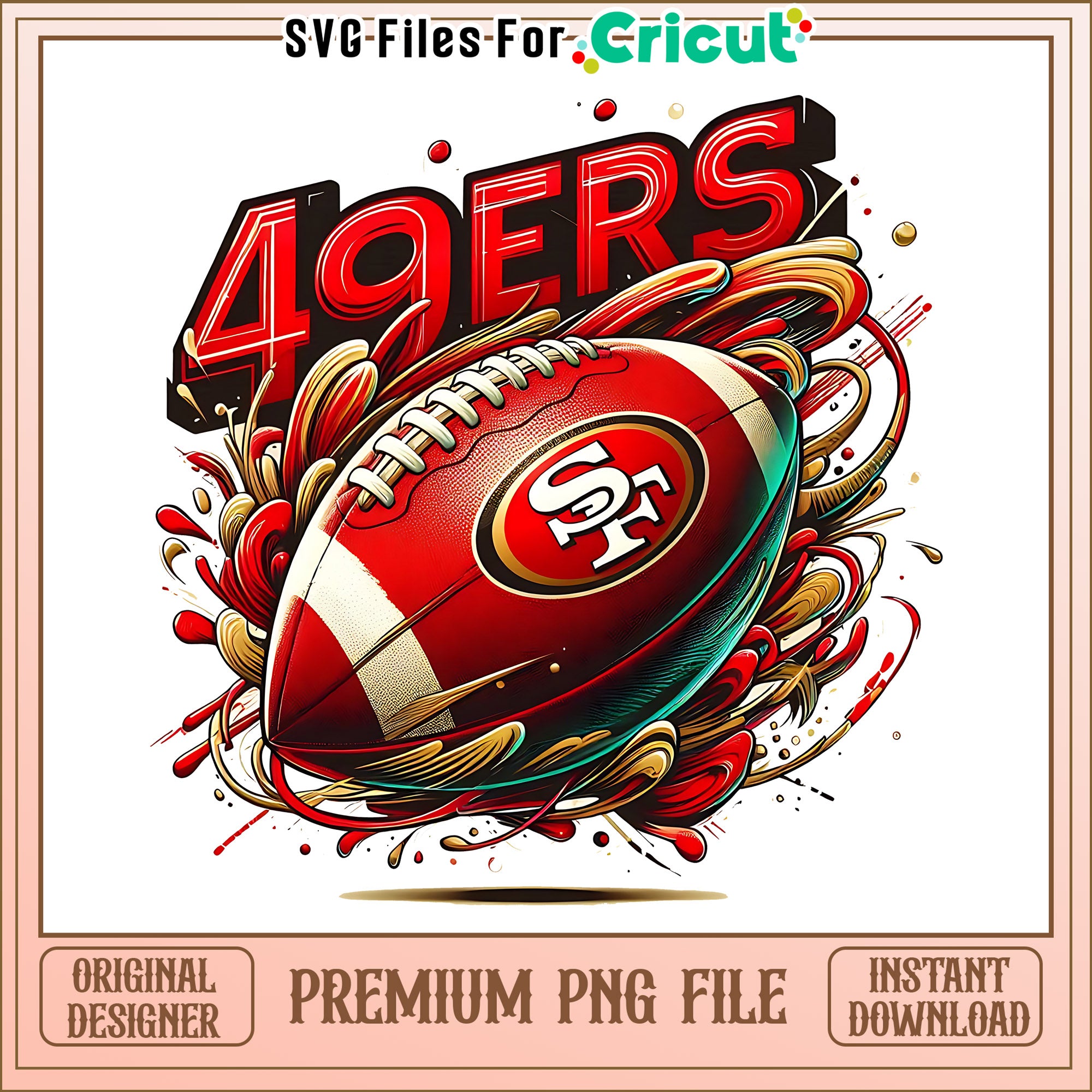 49ers logo rugby ball png, San Francisco 49ers png, NFL png – svg