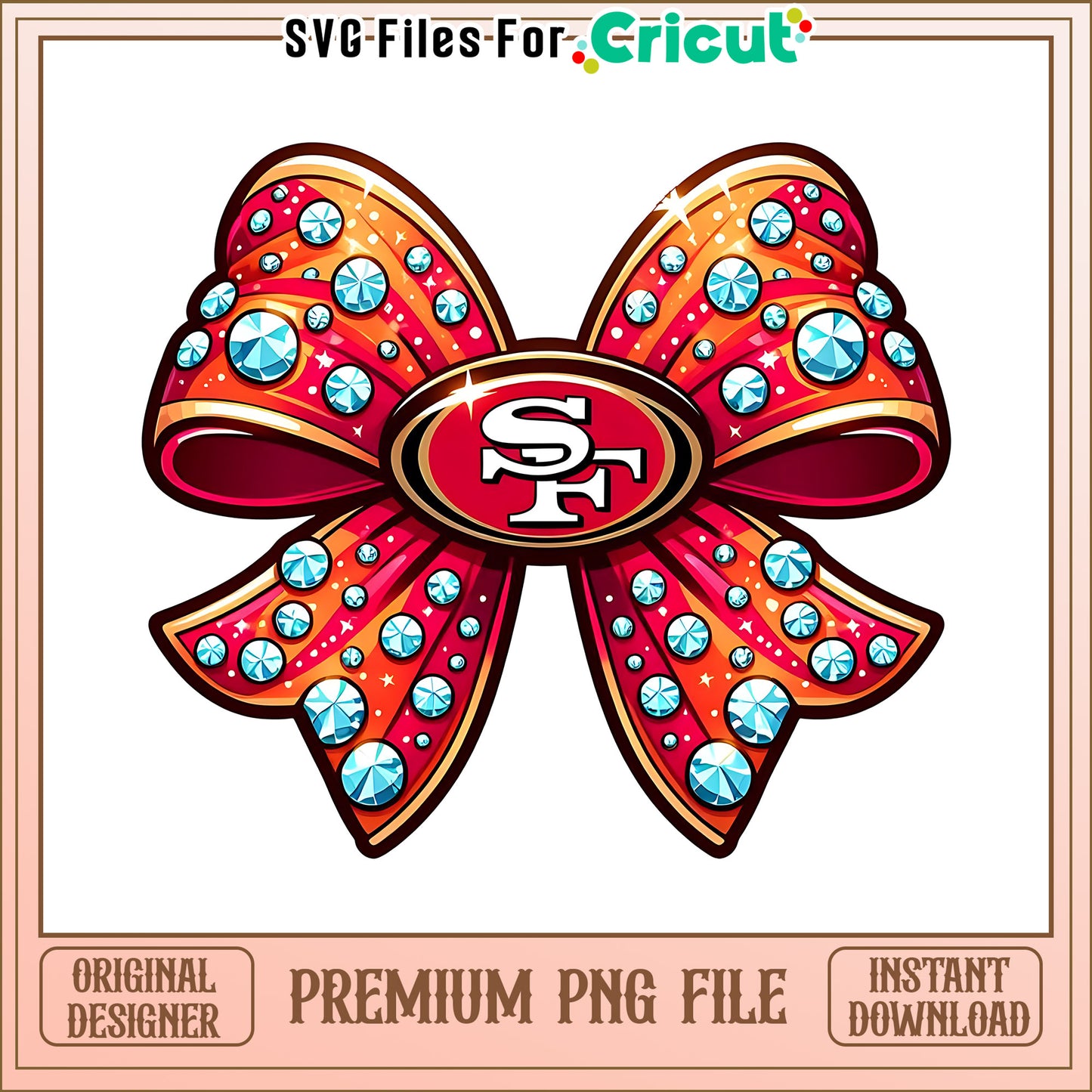 49ers logo vintage bow png, San Francisco 49ers png, NFL png