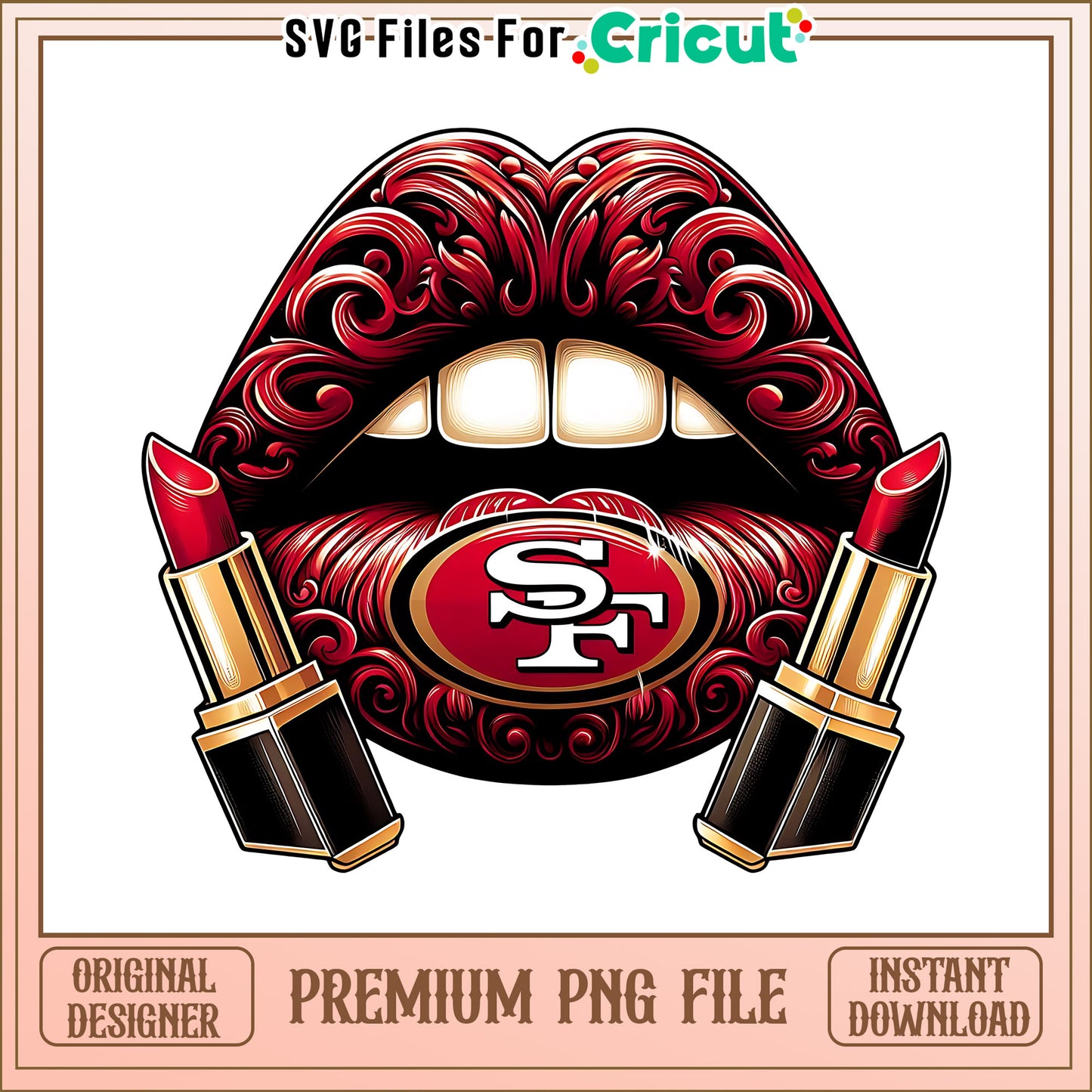 49ers vintage lips design png, San Francisco 49ers png, NFL png