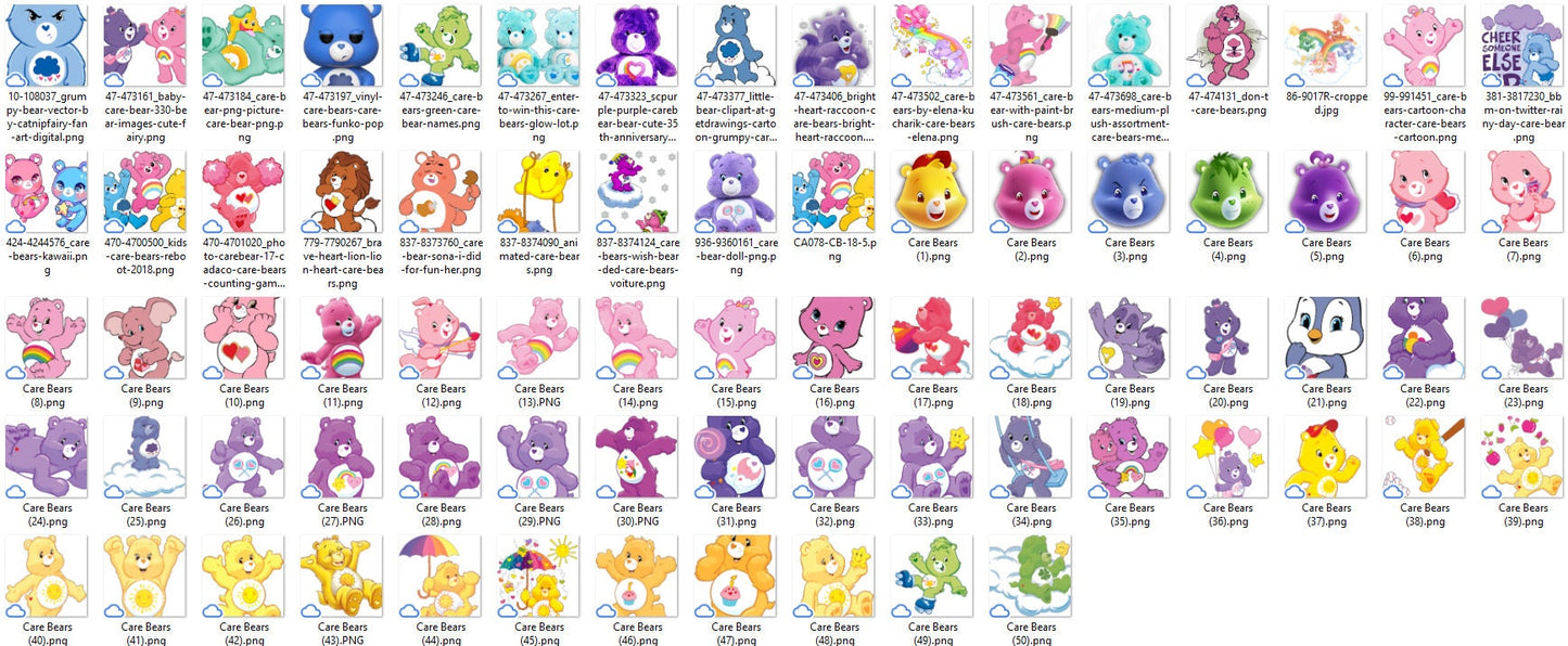 Care Bears cartoon png bundle