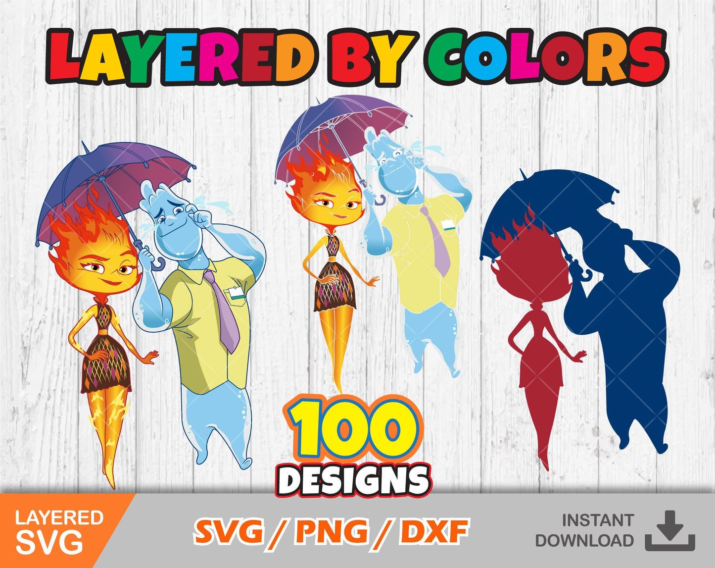 Elemental clipart set SVG Bundle
