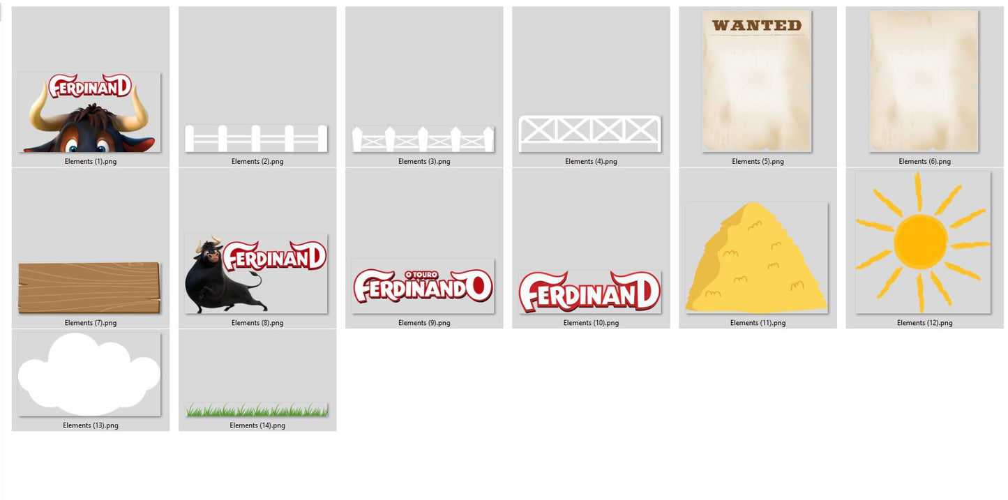 Ferdinand the bull png bundle