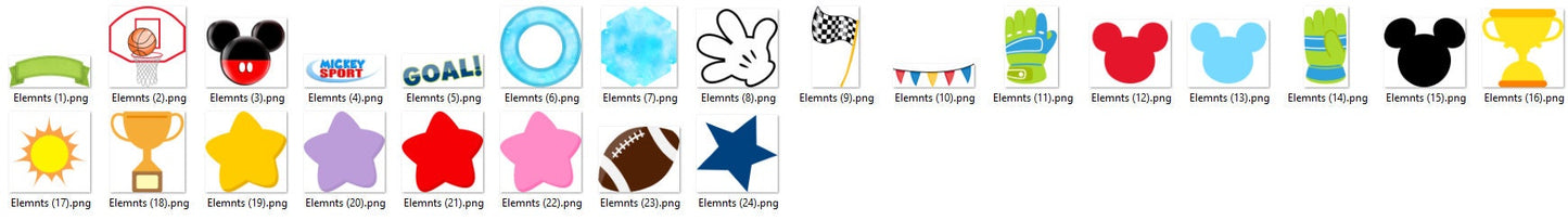 Sport Mickey clipart PNG bundle