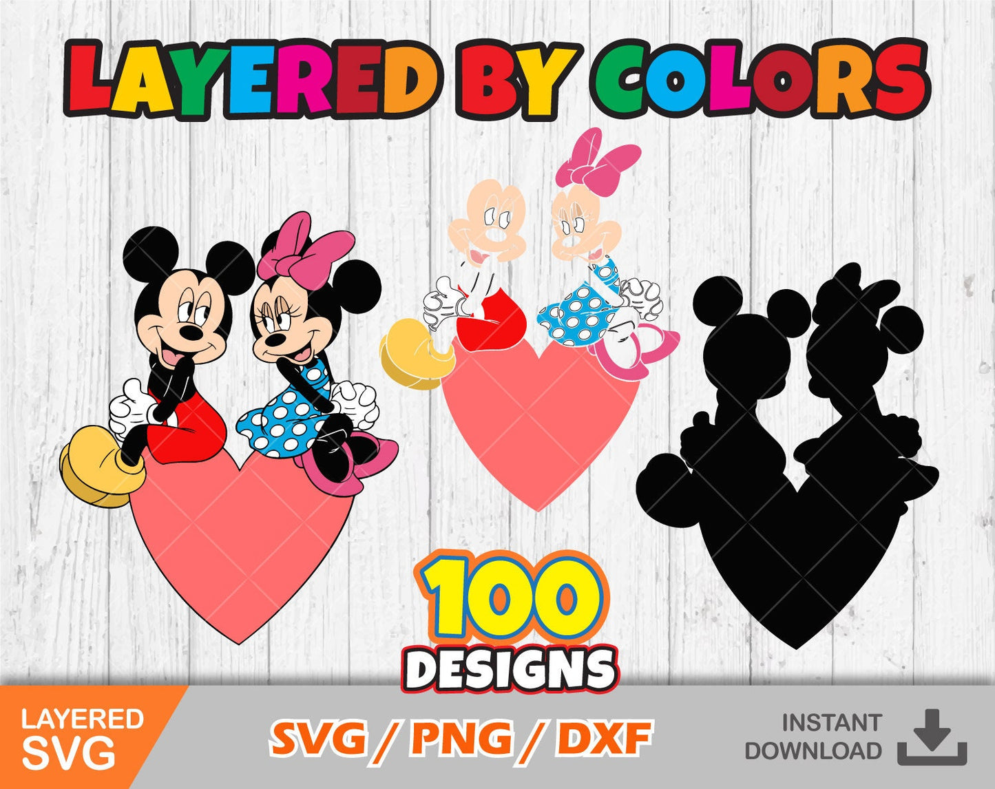 Mickey and Minnie Valentine's Day SVG Bundle