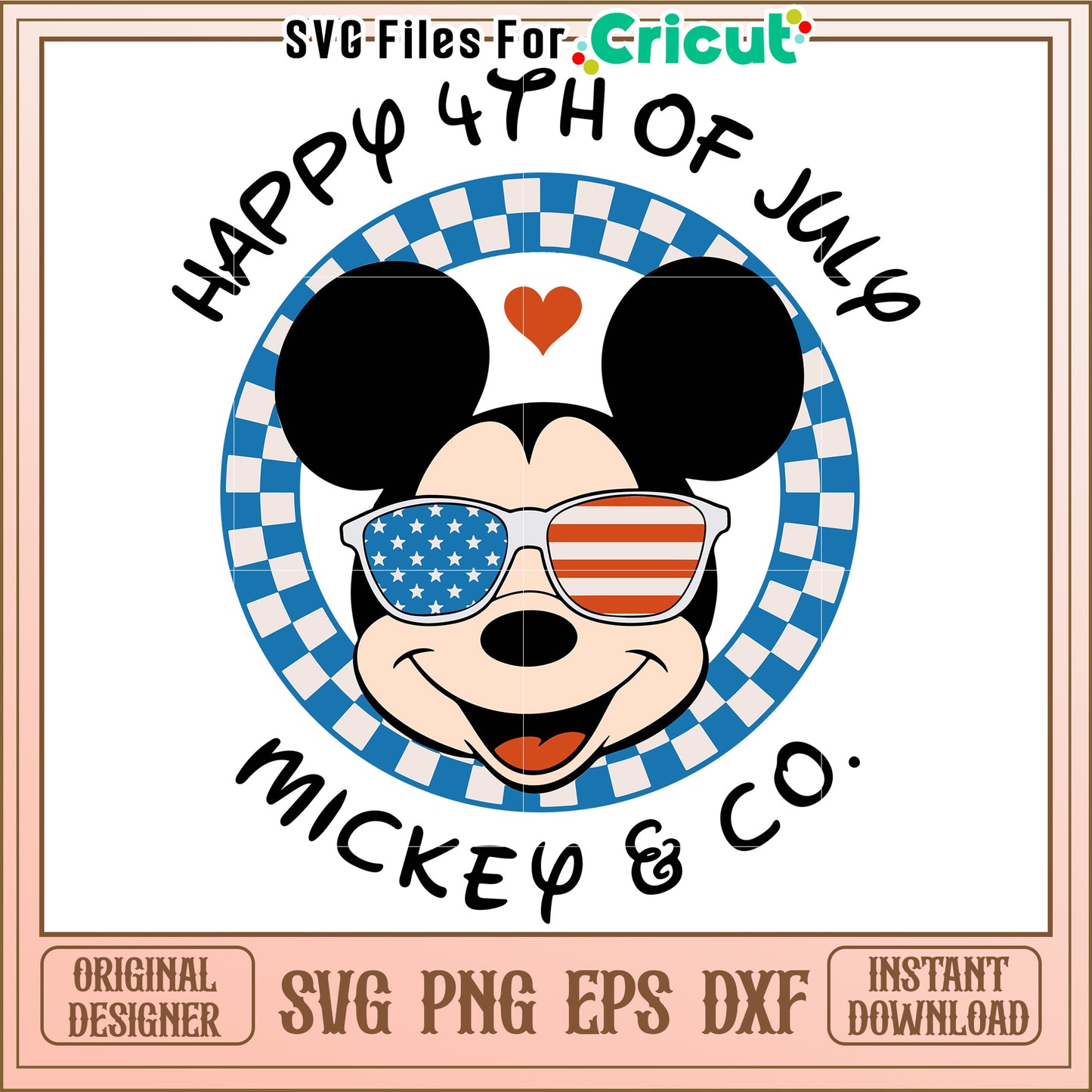 4th of July Mickey Mouse SVG Design for Celebratory Crafts