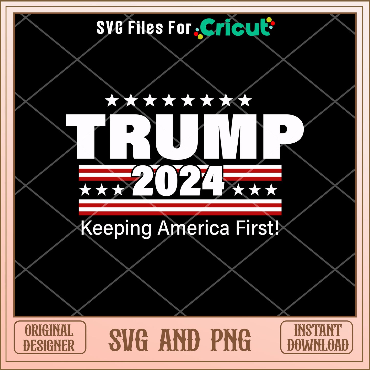 Trump keeping america first digital SVG
