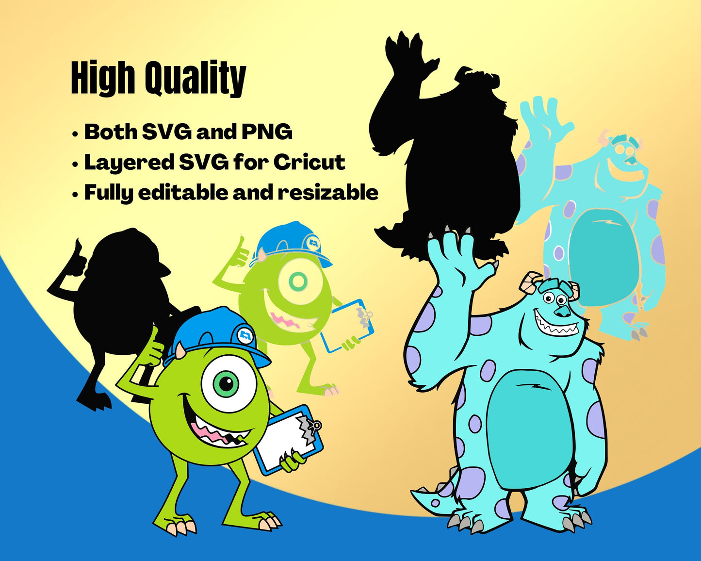 Monsters Inc. SVG, PNG bundle