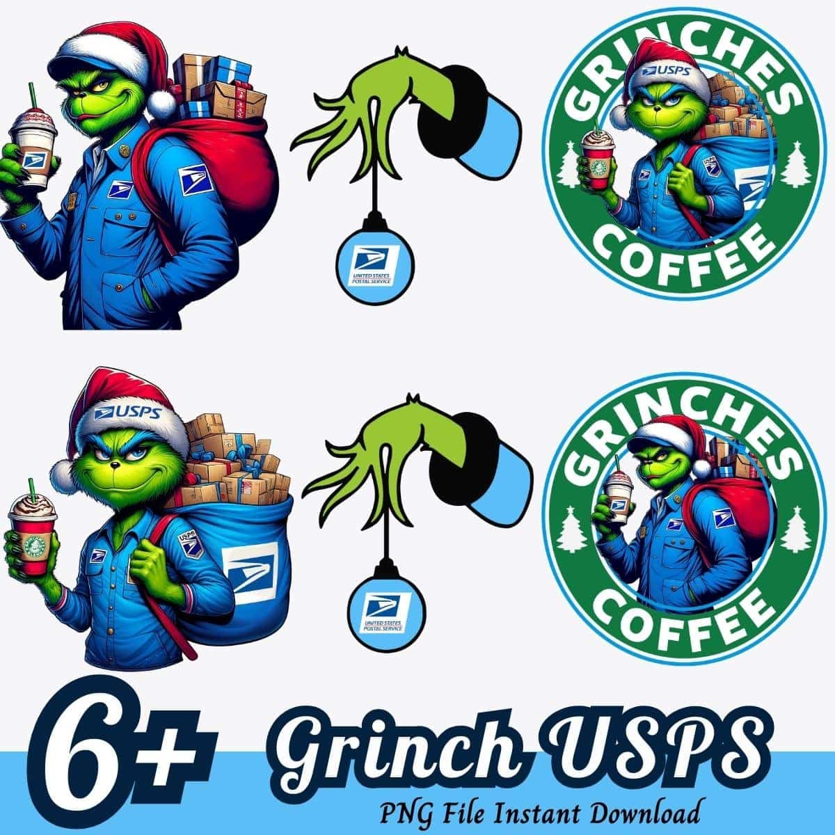 Boujee Grinch USPS PNG, Grinchmas bundle, Merry Christmas bundle
