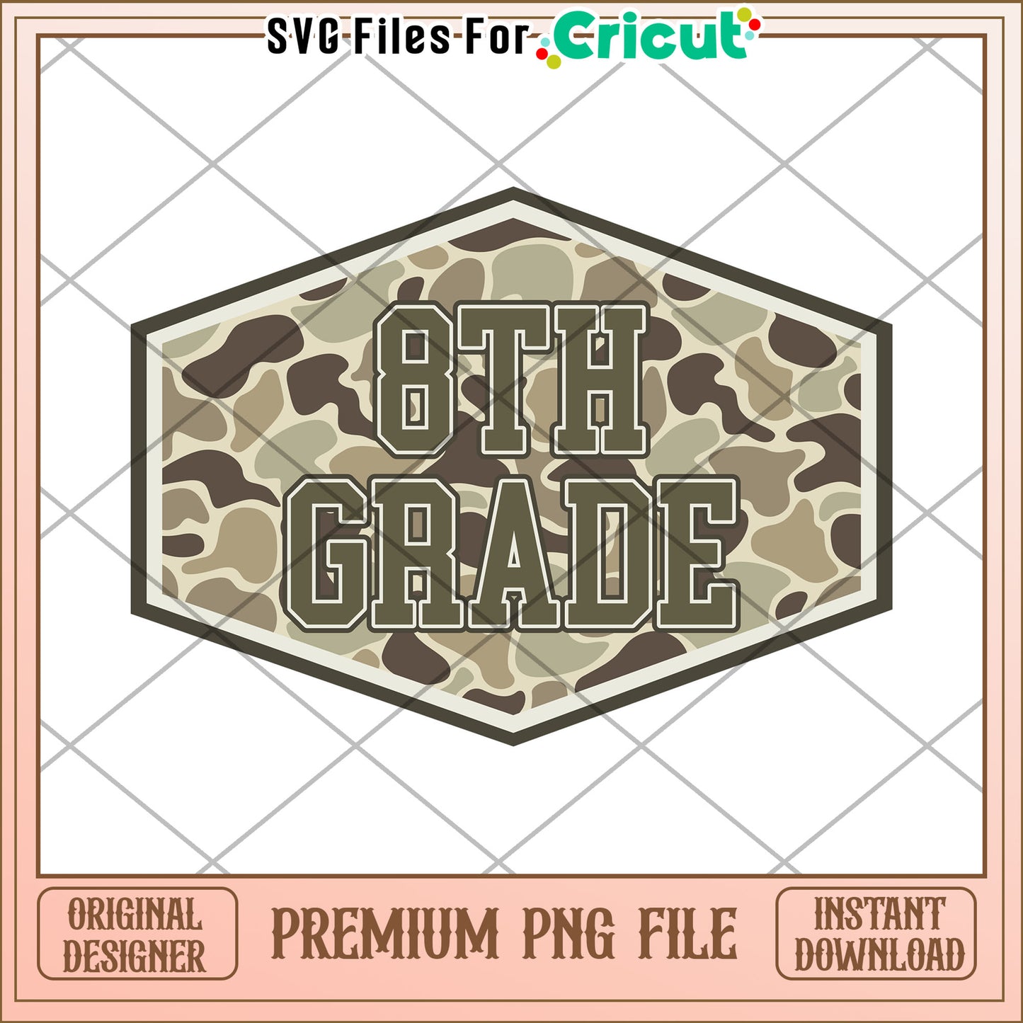 8th grade camouflage png, cute design png, back to school time png