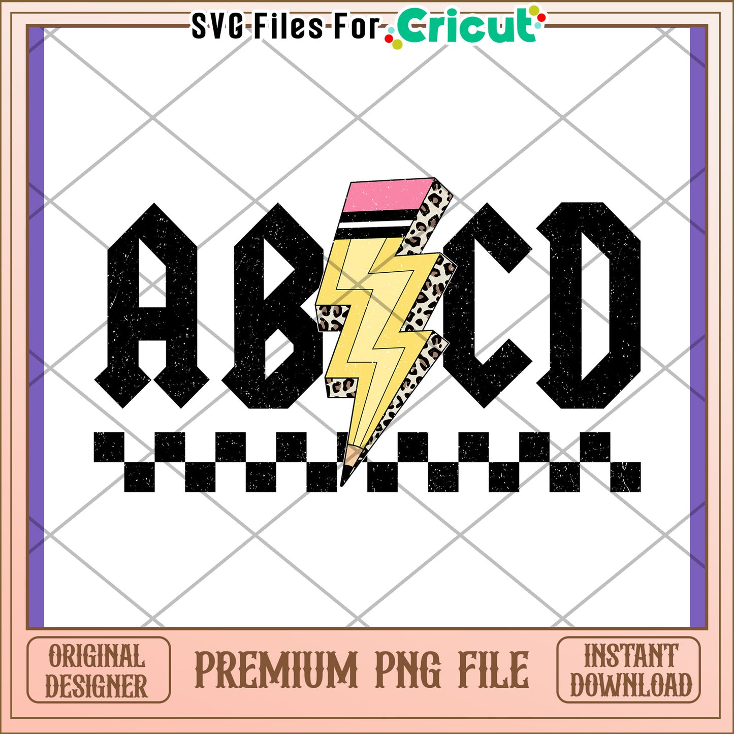 ABC Pencil PNG Design Instant Download