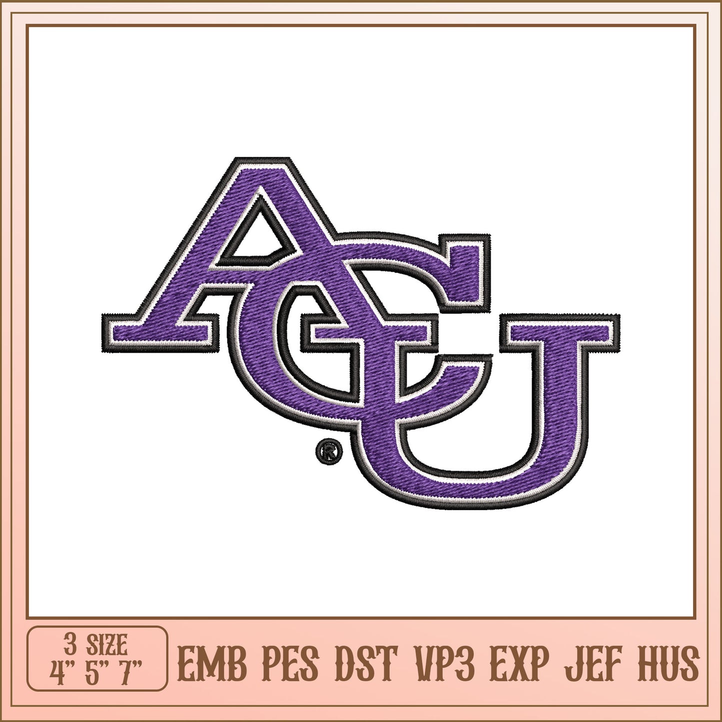 AGU Embroidery Design - 3 Sizes