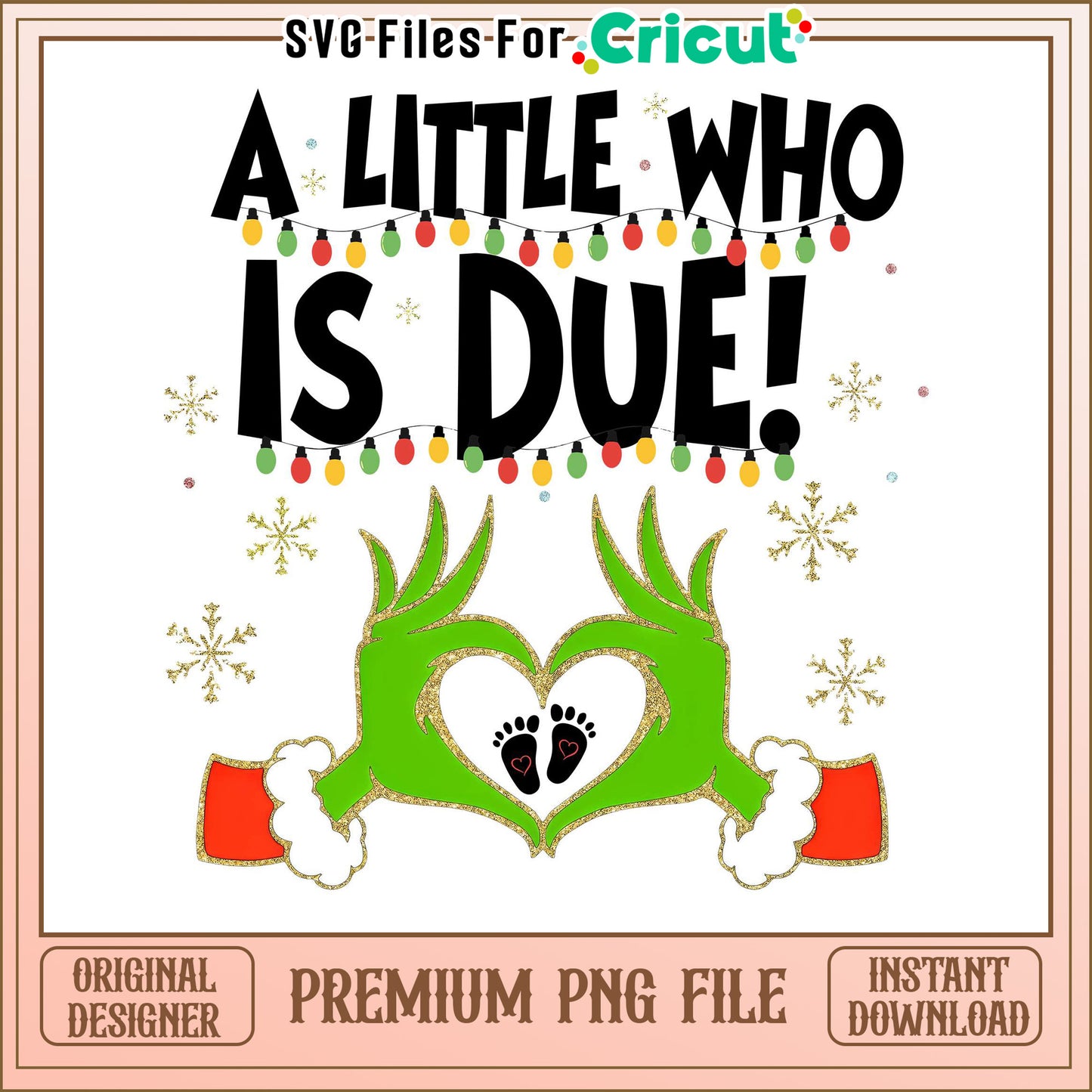 A Little Who is Due PNG File for Baby Shower Decor, Instant Download