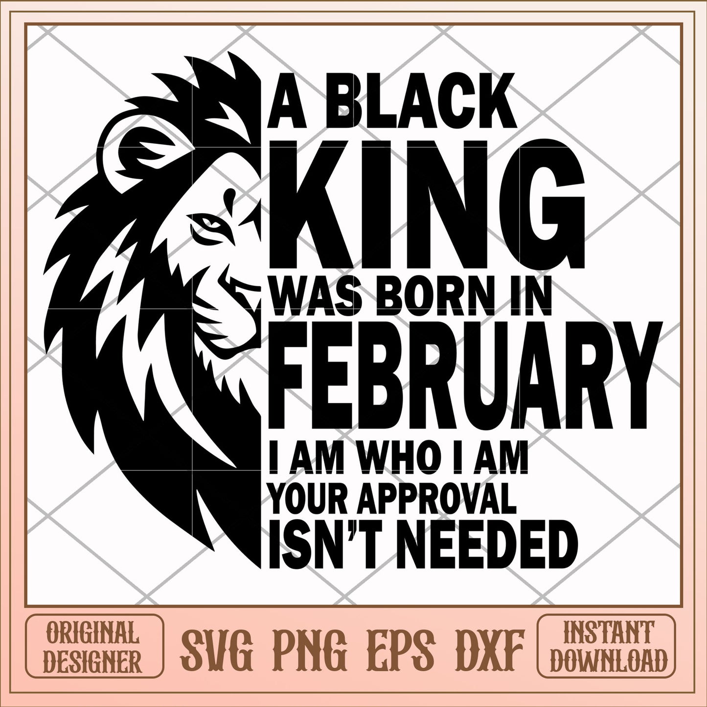 A black king was born in February svg, black king svg, birthday svg